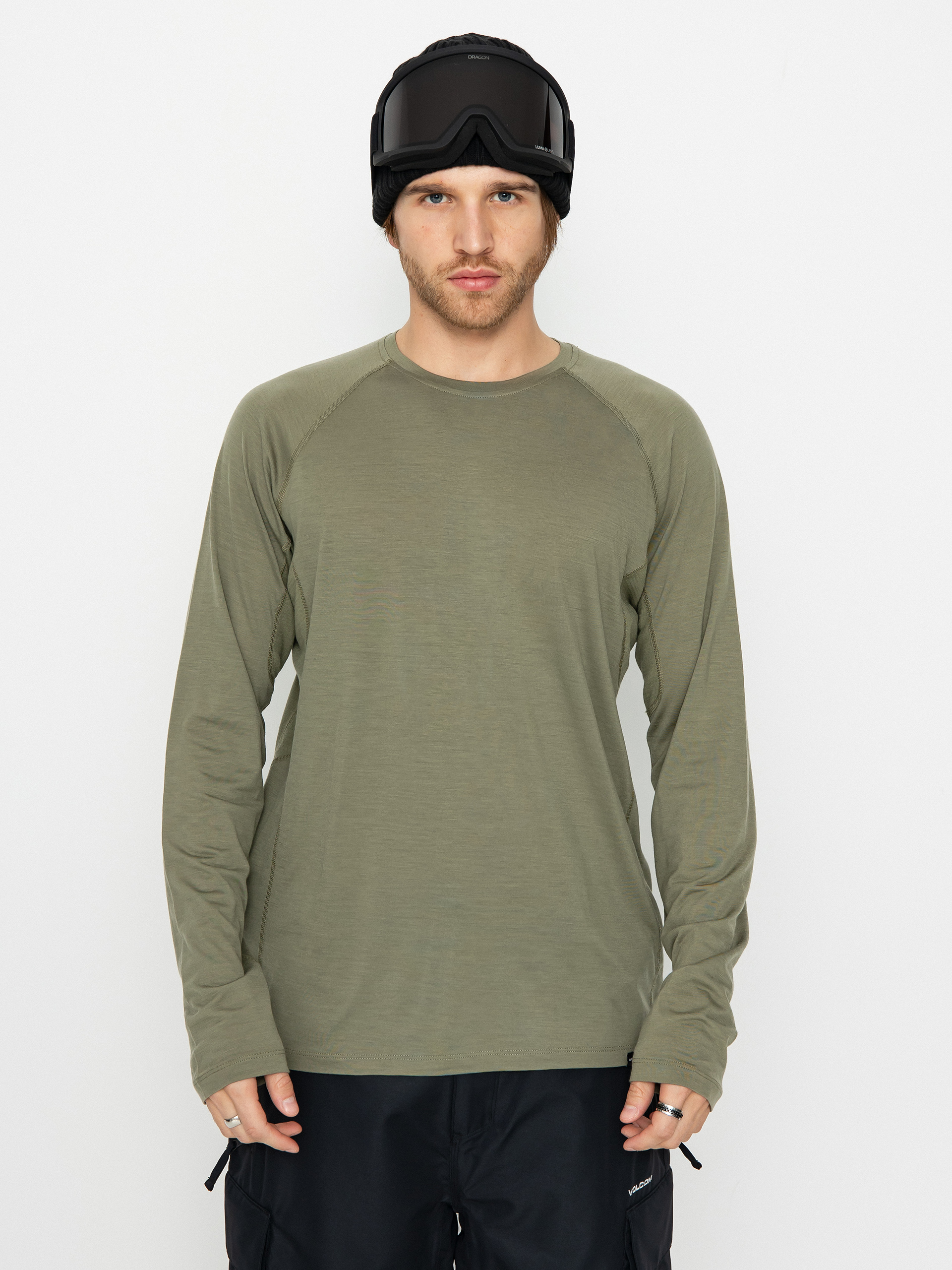 Férfi Burton Phayse Merino Crewneck Fleece Hosszú ujjú felső (forest moss)