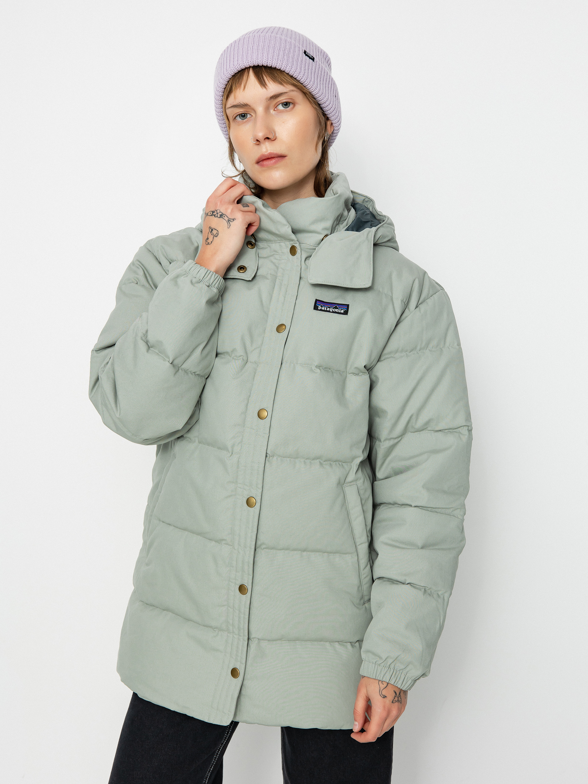 Patagonia Cotton Down Parka Dzseki Wmn (sleet green)