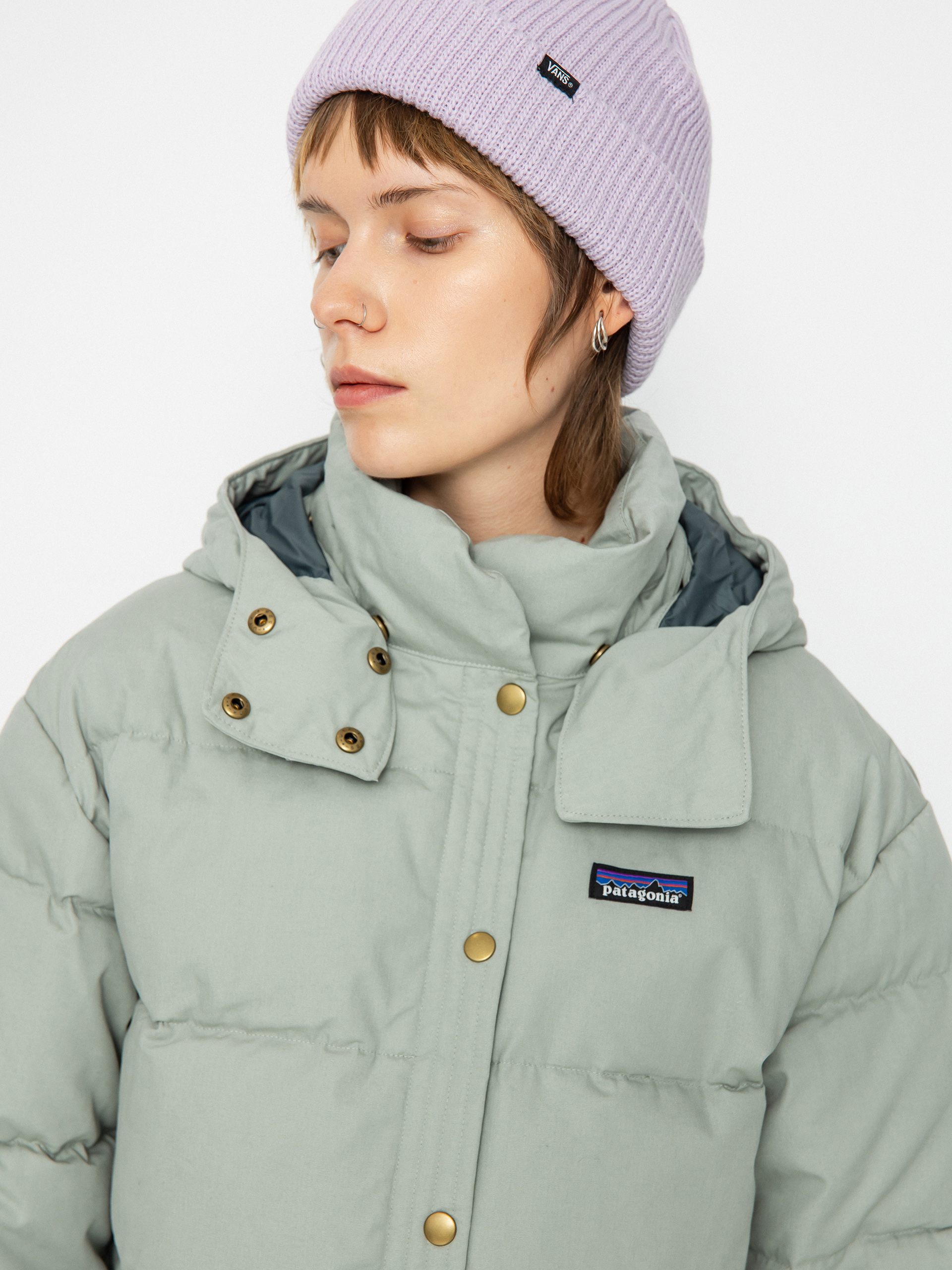 Patagonia Cotton Down Parka Dzseki Wmn (sleet green)