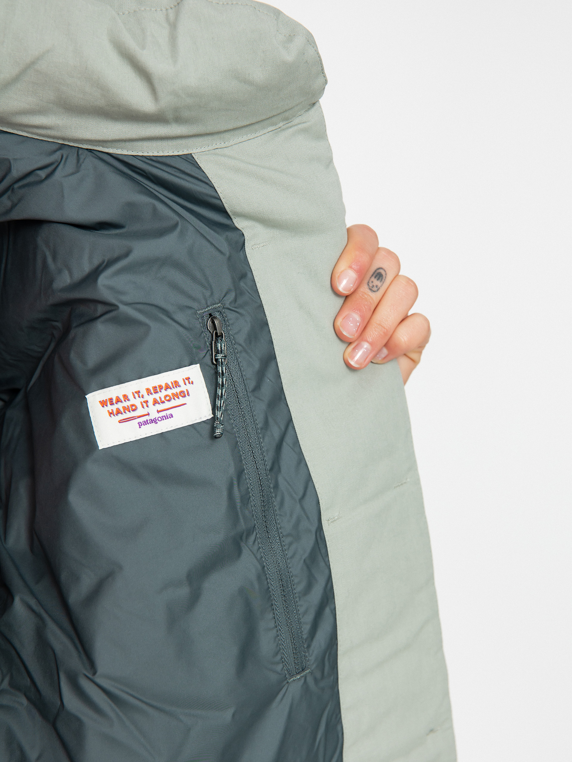 Patagonia Cotton Down Parka Dzseki Wmn (sleet green)