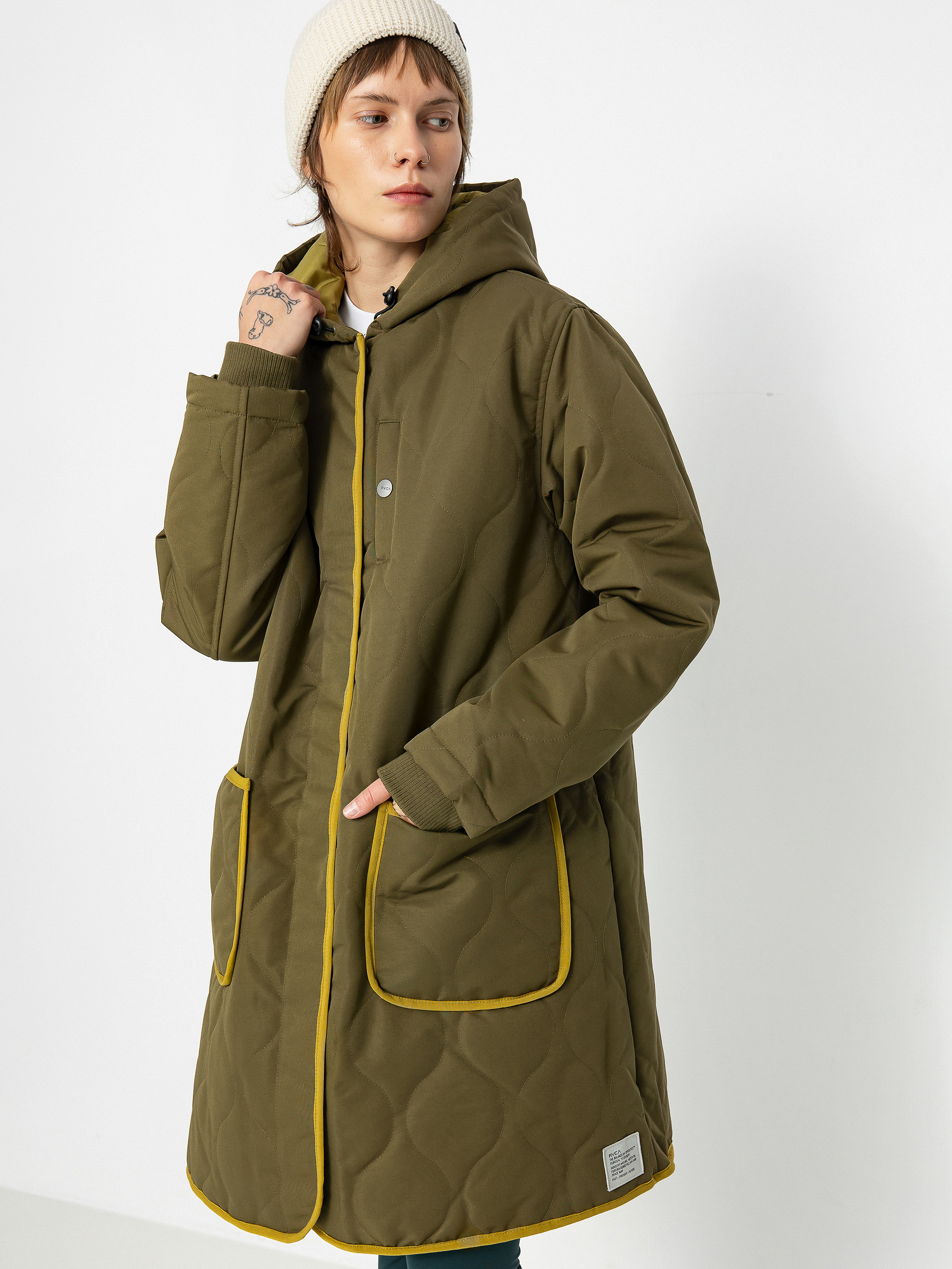 RVCA Jean Parka Dzseki Wmn (dark chocolate/dark orange)