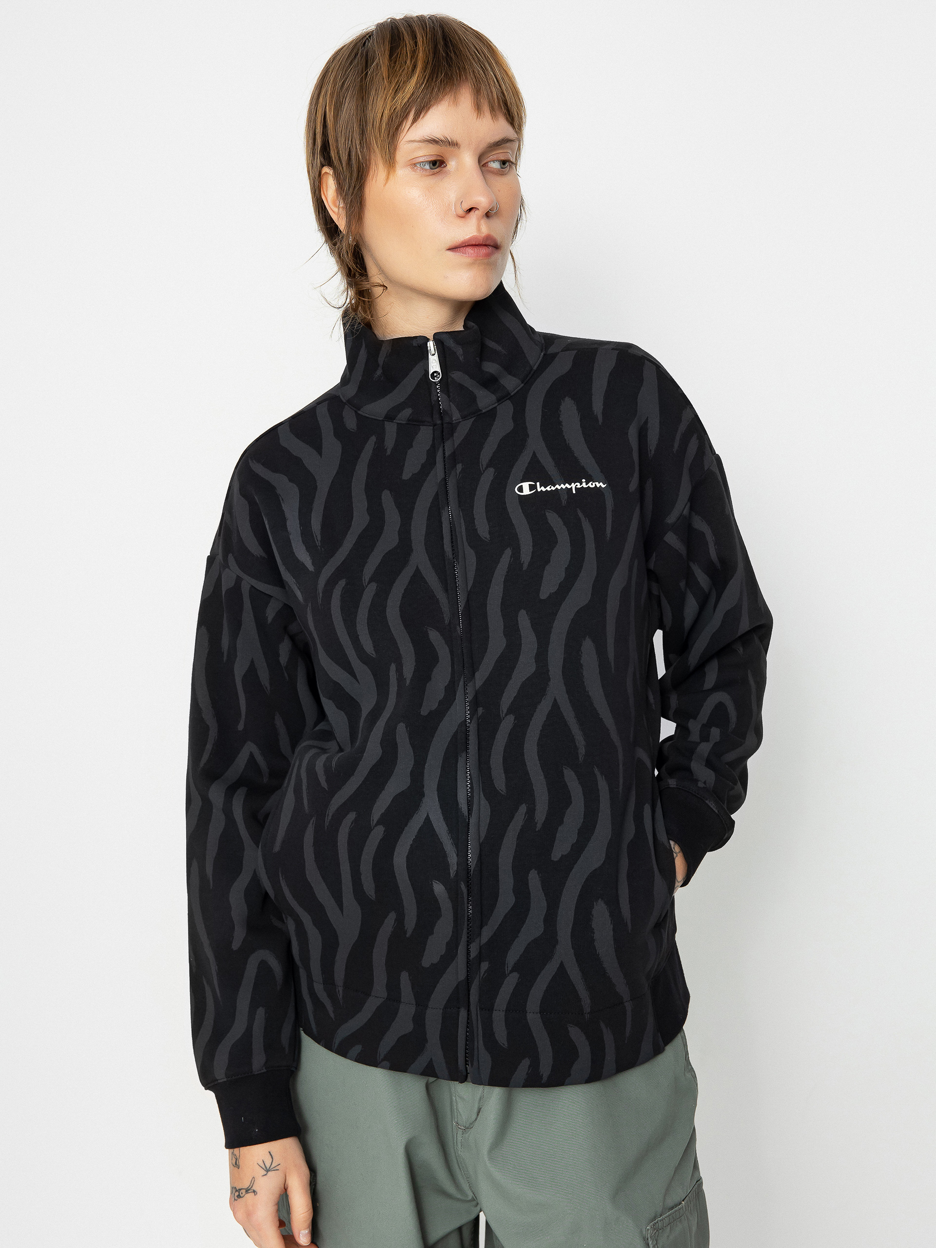 Champion Legacy Full Zip Sweatshirt 116912 Pulóver Wmn (nbk/allover)