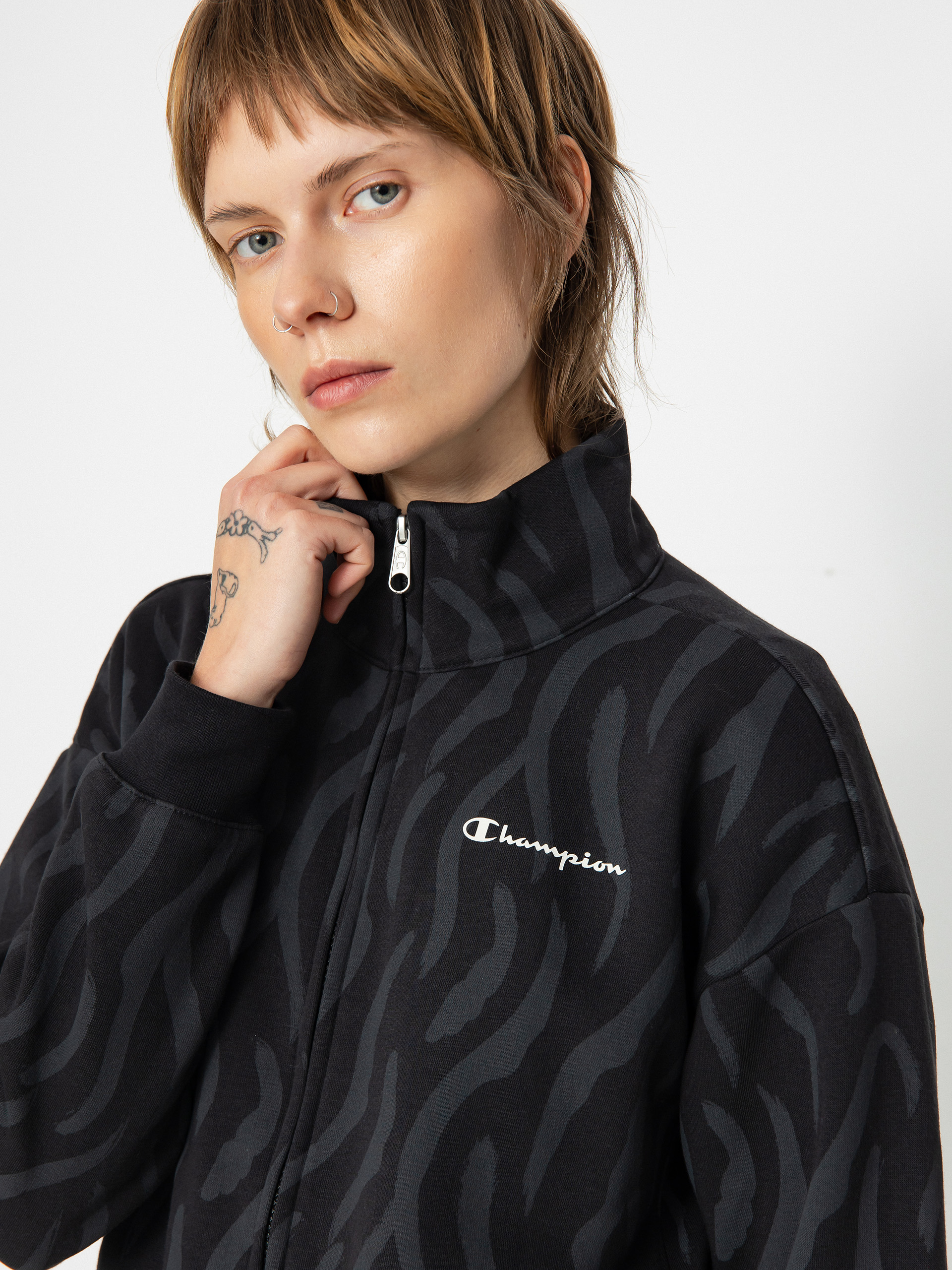 Champion Legacy Full Zip Sweatshirt 116912 Pulóver Wmn (nbk/allover)