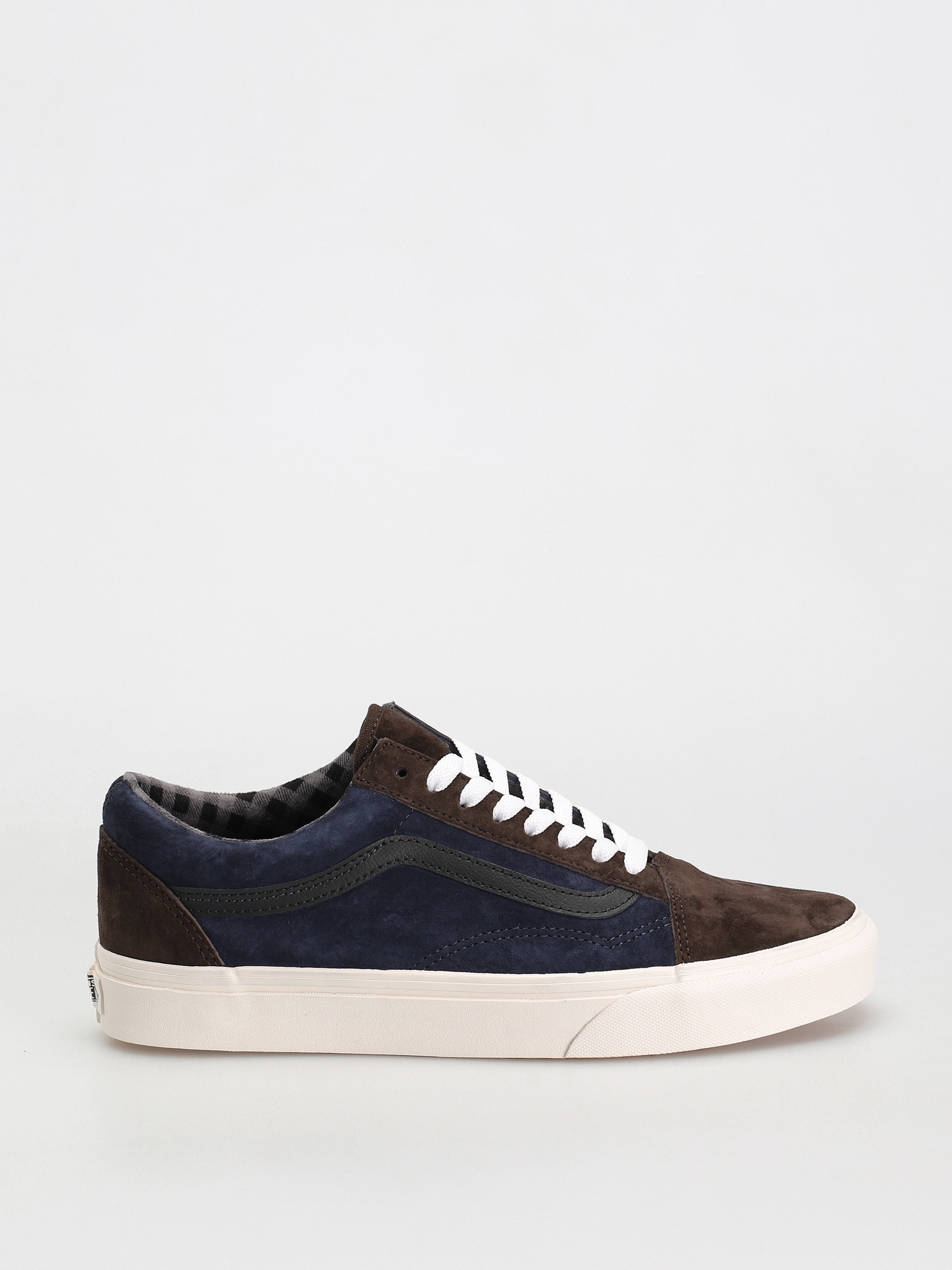 Vans Old Skool Cipők (pig suede plaid brown/navy)