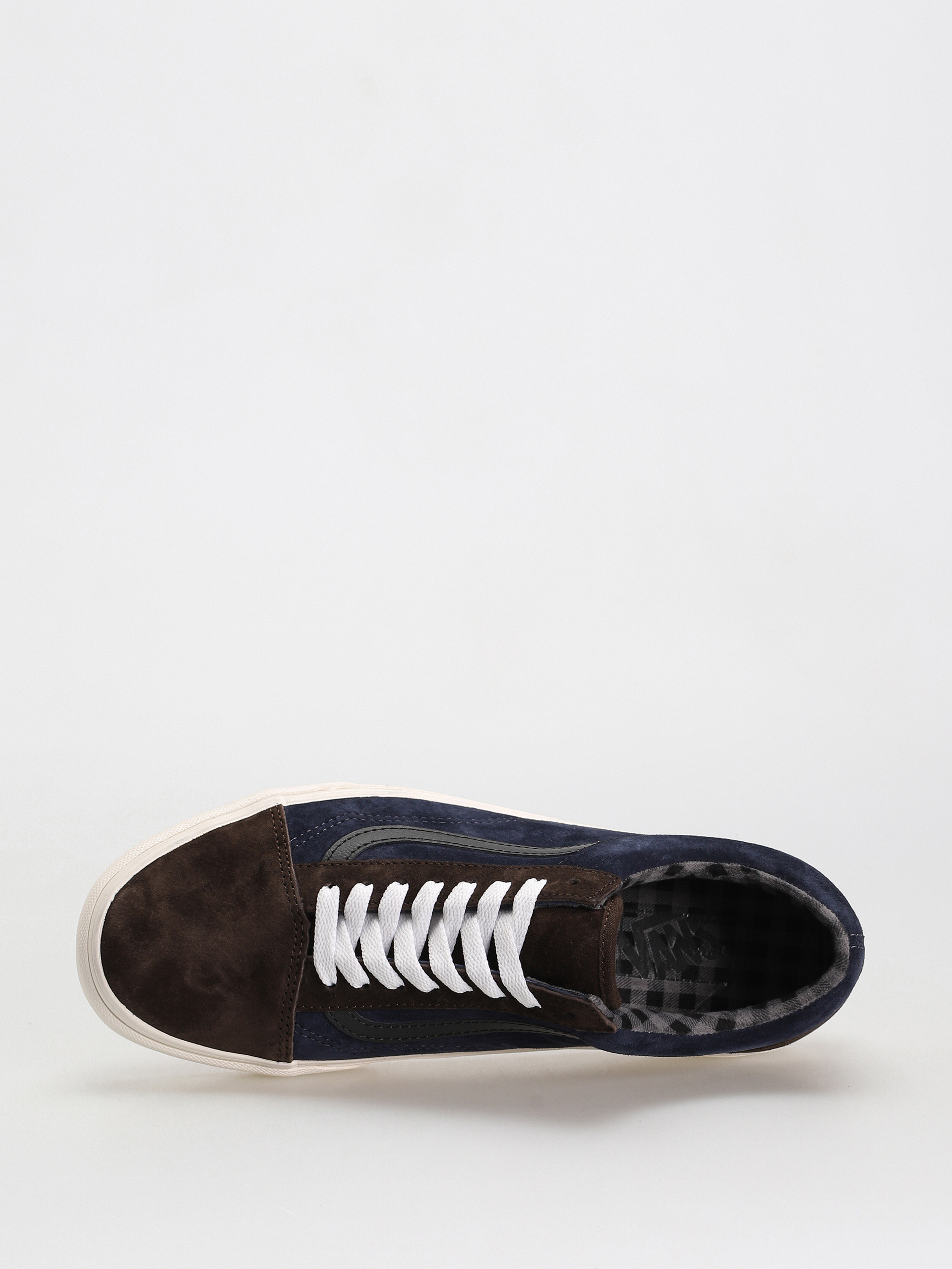 Vans Old Skool Cipők (pig suede plaid brown/navy)