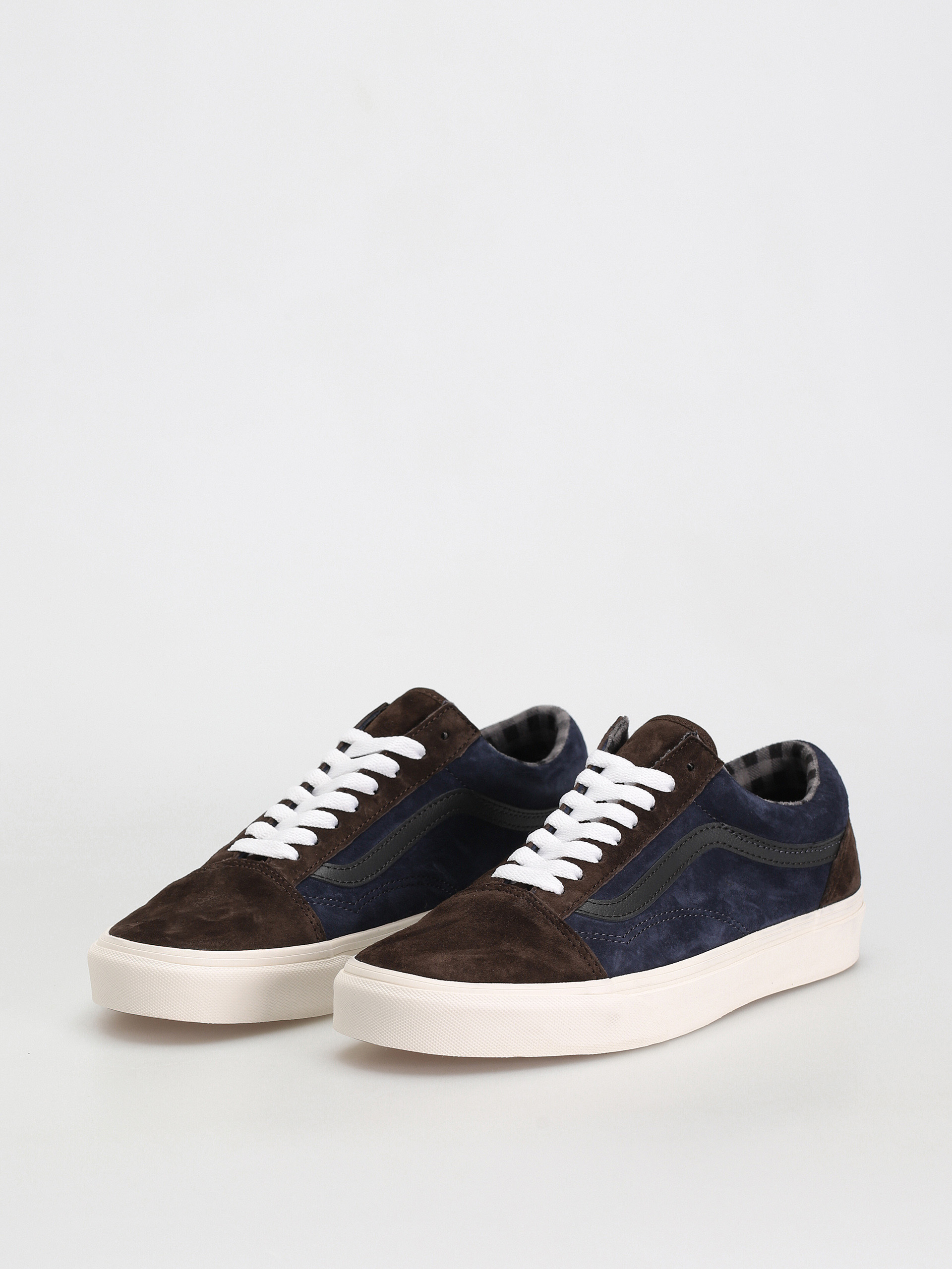 Vans Old Skool Cipők (pig suede plaid brown/navy)