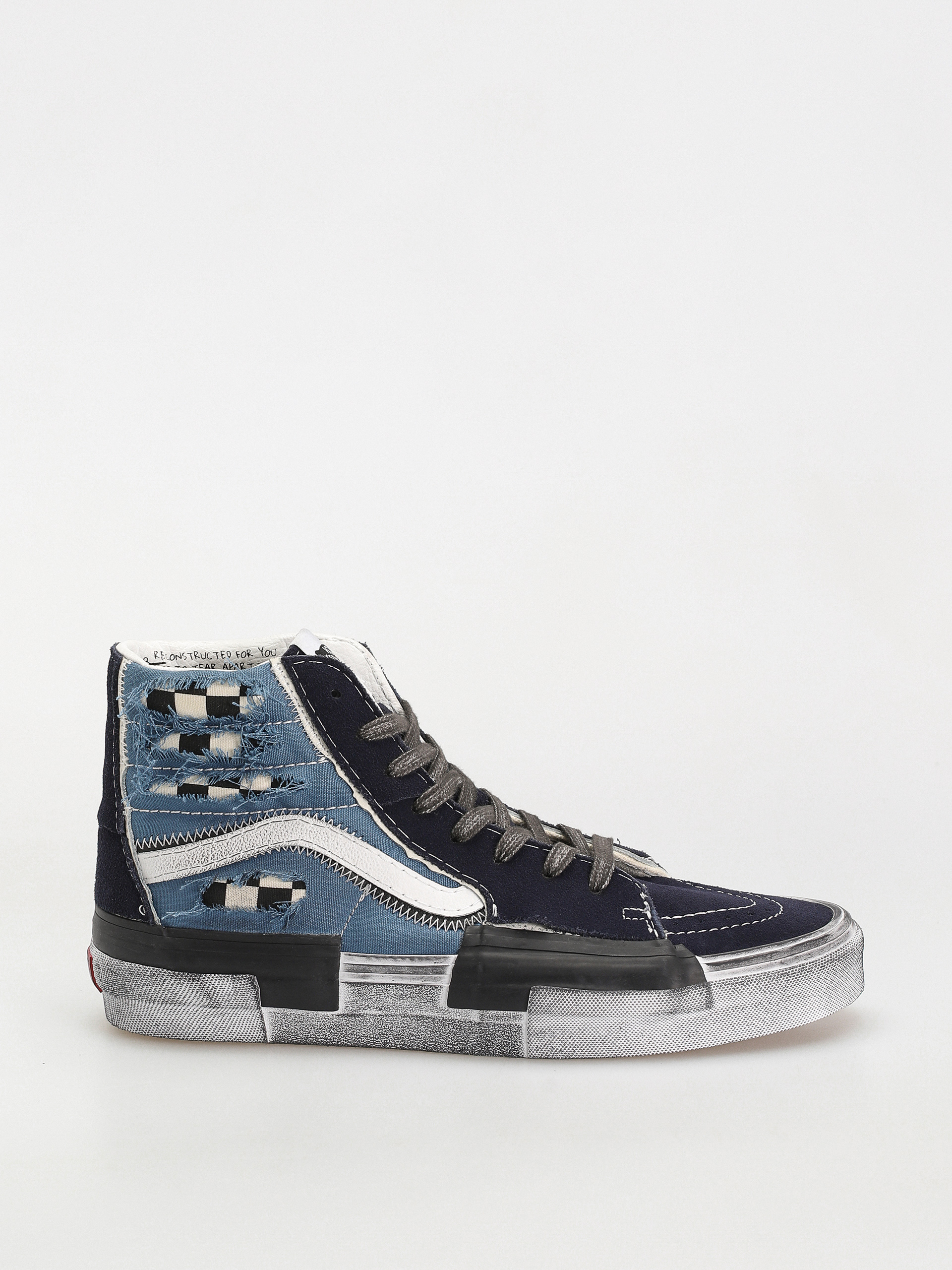 Vans Sk8 Hi Reconstruct Cipők (stressed check navy/stv navy)