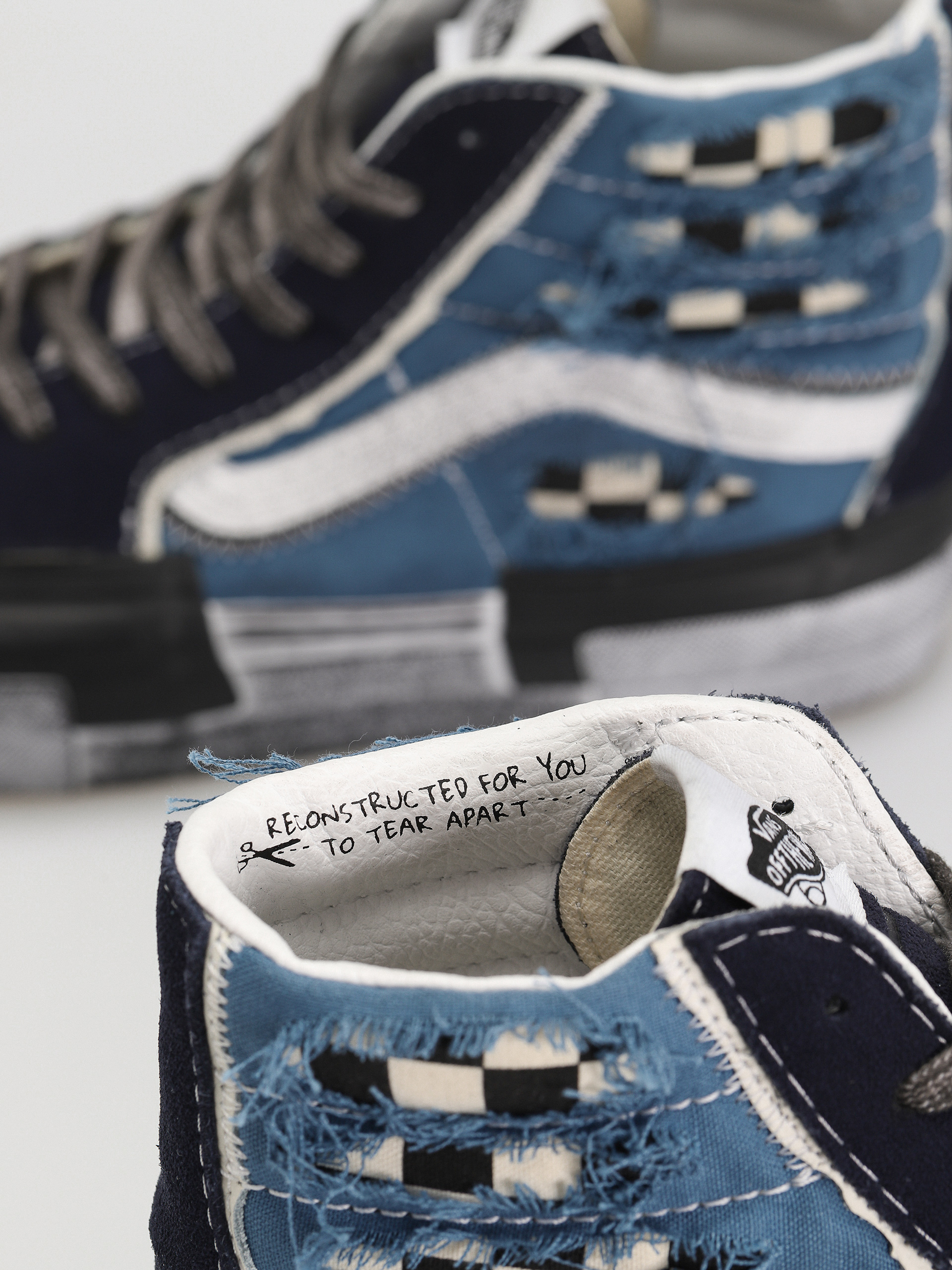 Vans Sk8 Hi Reconstruct Cipők (stressed check navy/stv navy)