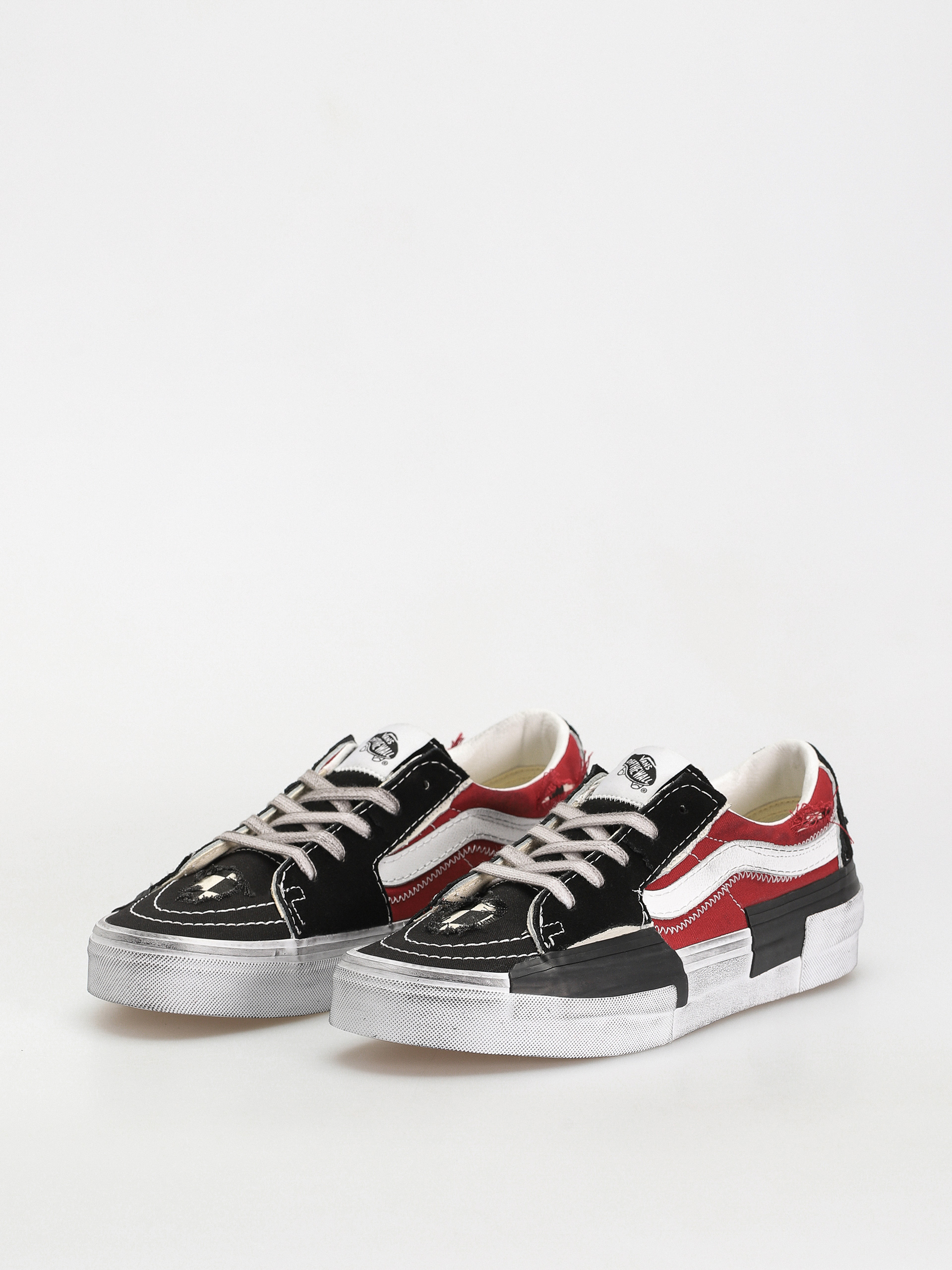 Vans Sk8 Low Reconstruct Cipők (stressed check black/red)
