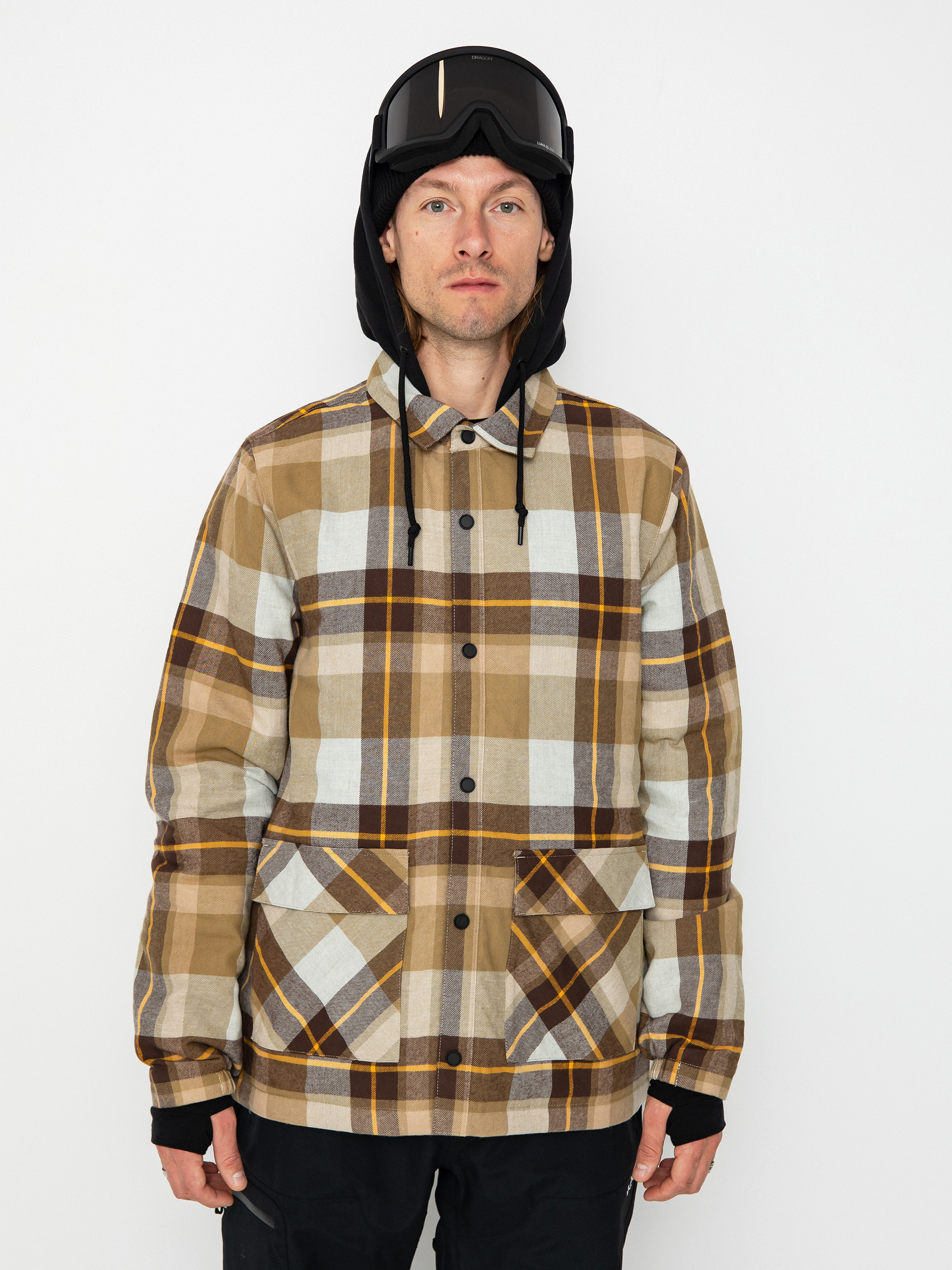 Volcom Ins Riding Flannel Snowboard dzseki (khakiest)