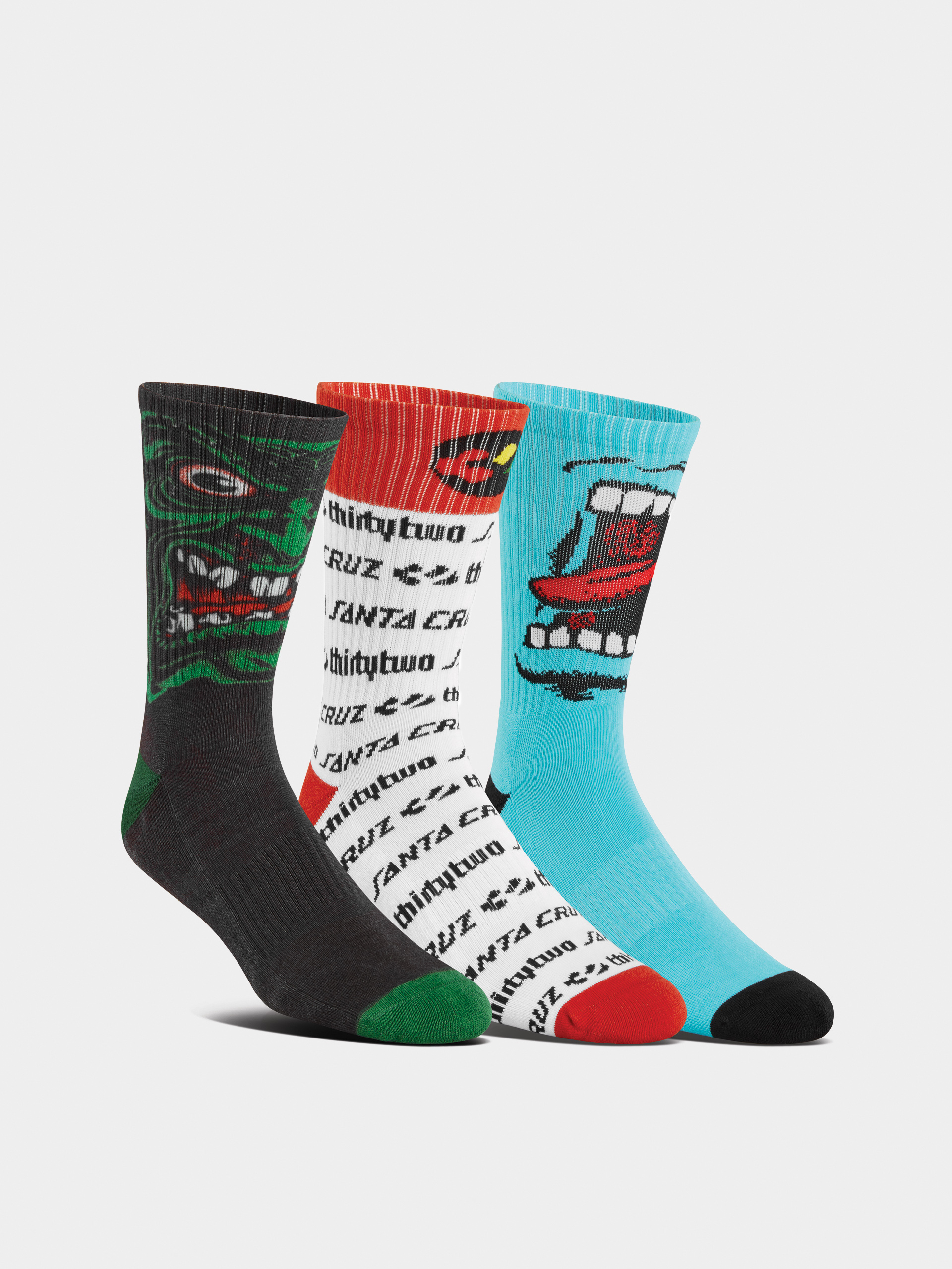 ThirtyTwo Santa Cruz Crew 3 Pack Zokni (assorted)