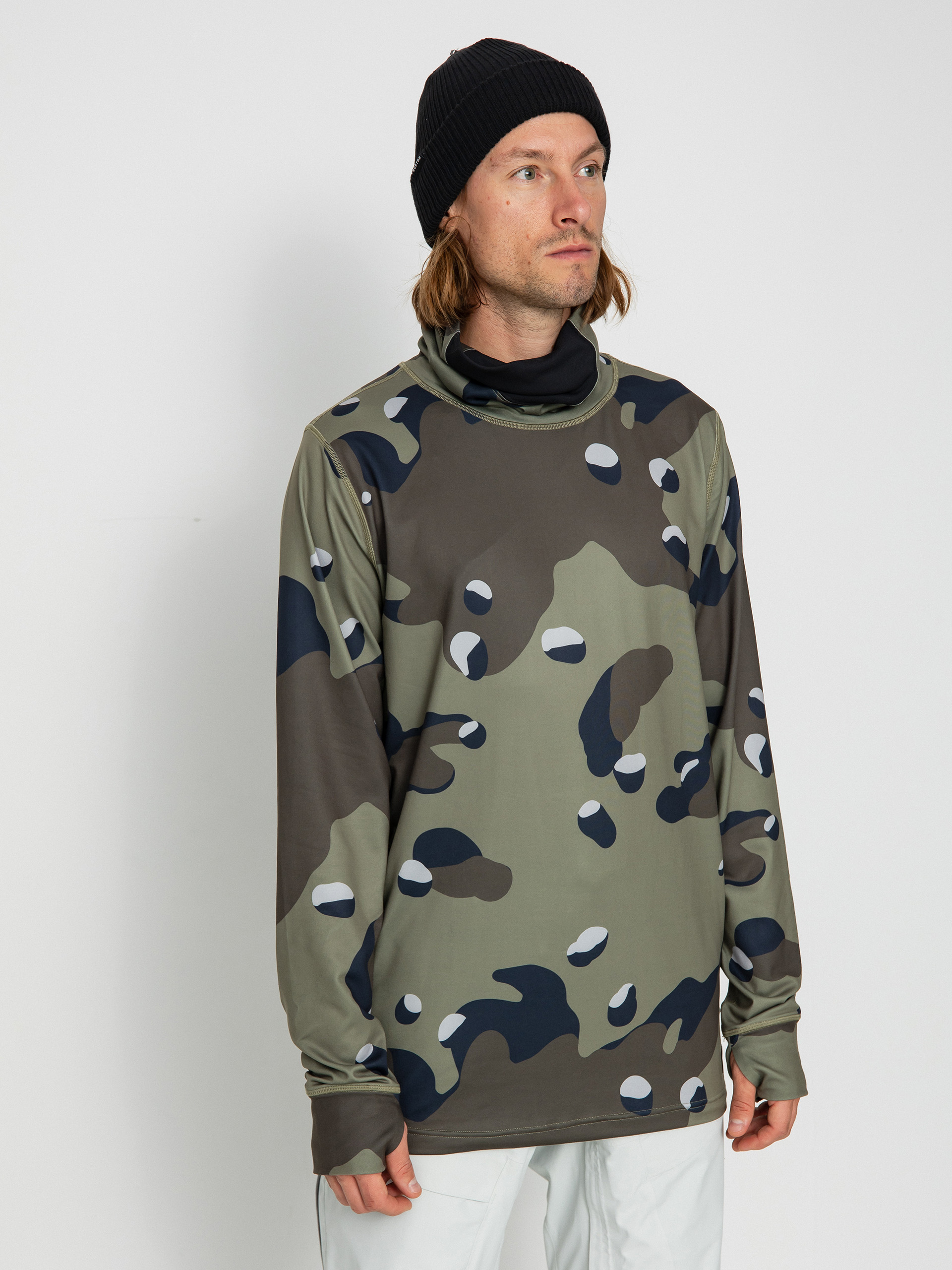 Férfi Burton Midweight Base Layer Long Neck Hosszú ujjú felső (forest moss cookie camo)
