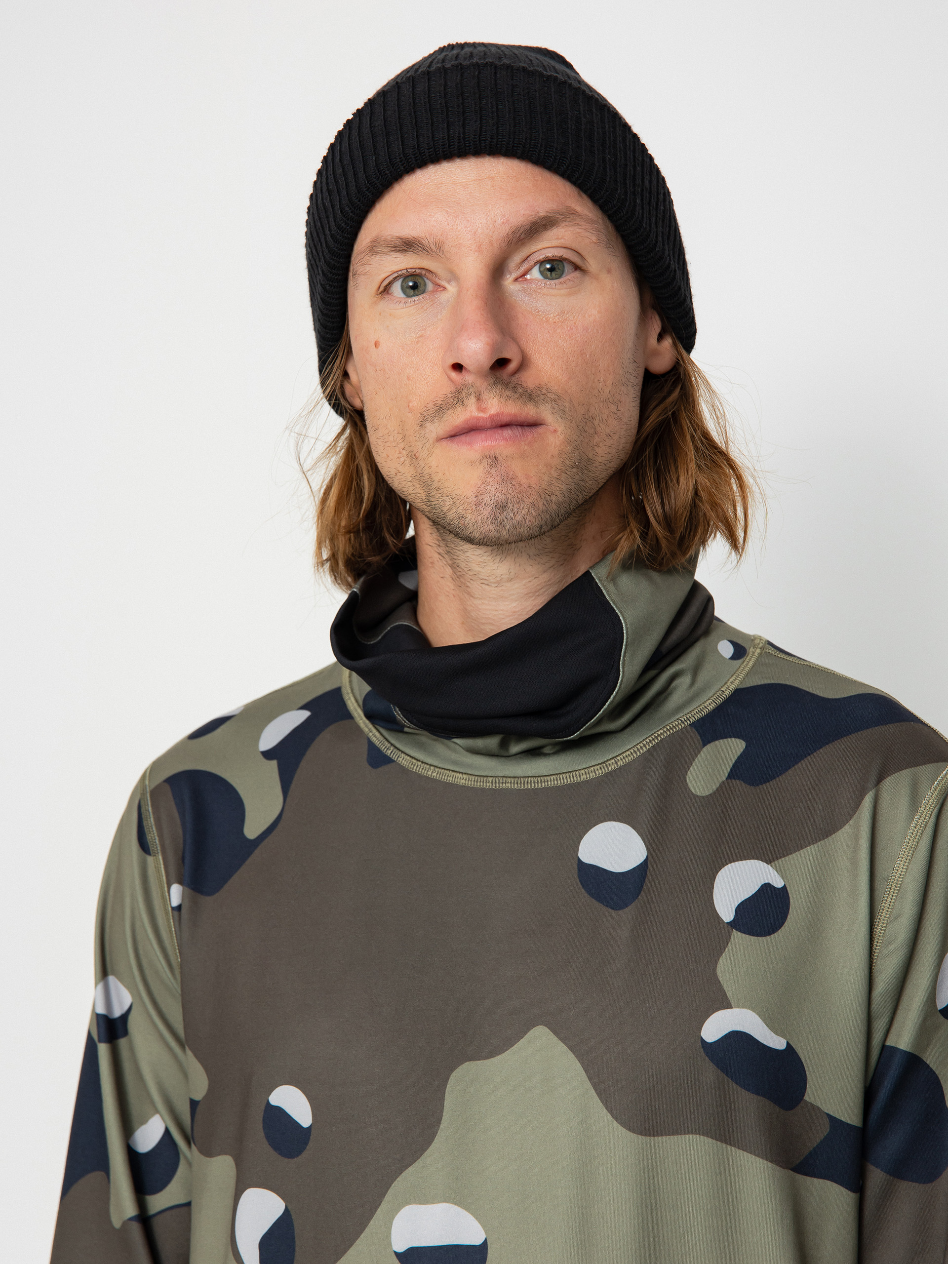 Férfi Burton Midweight Base Layer Long Neck Hosszú ujjú felső (forest moss cookie camo)
