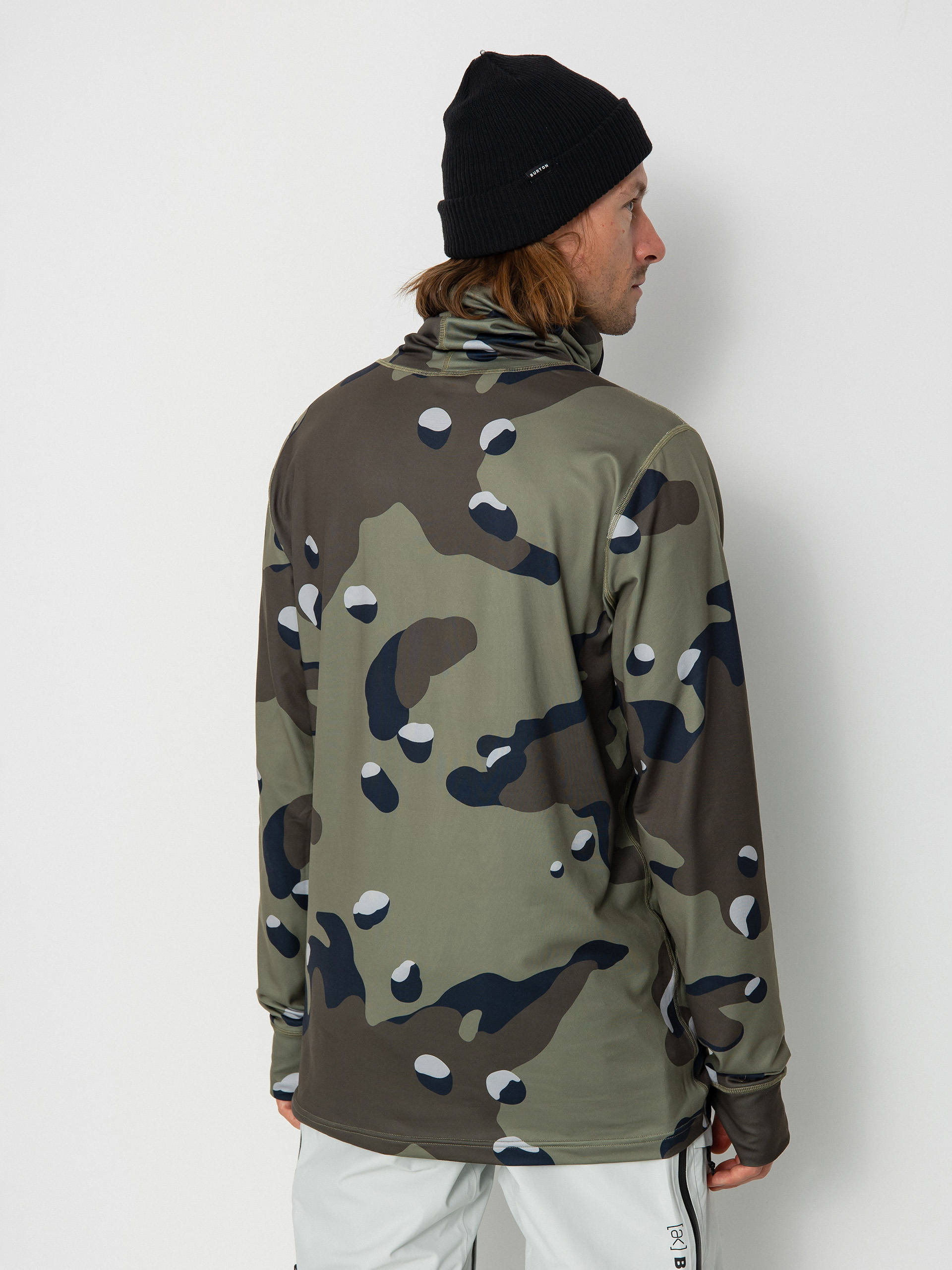Férfi Burton Midweight Base Layer Long Neck Hosszú ujjú felső (forest moss cookie camo)