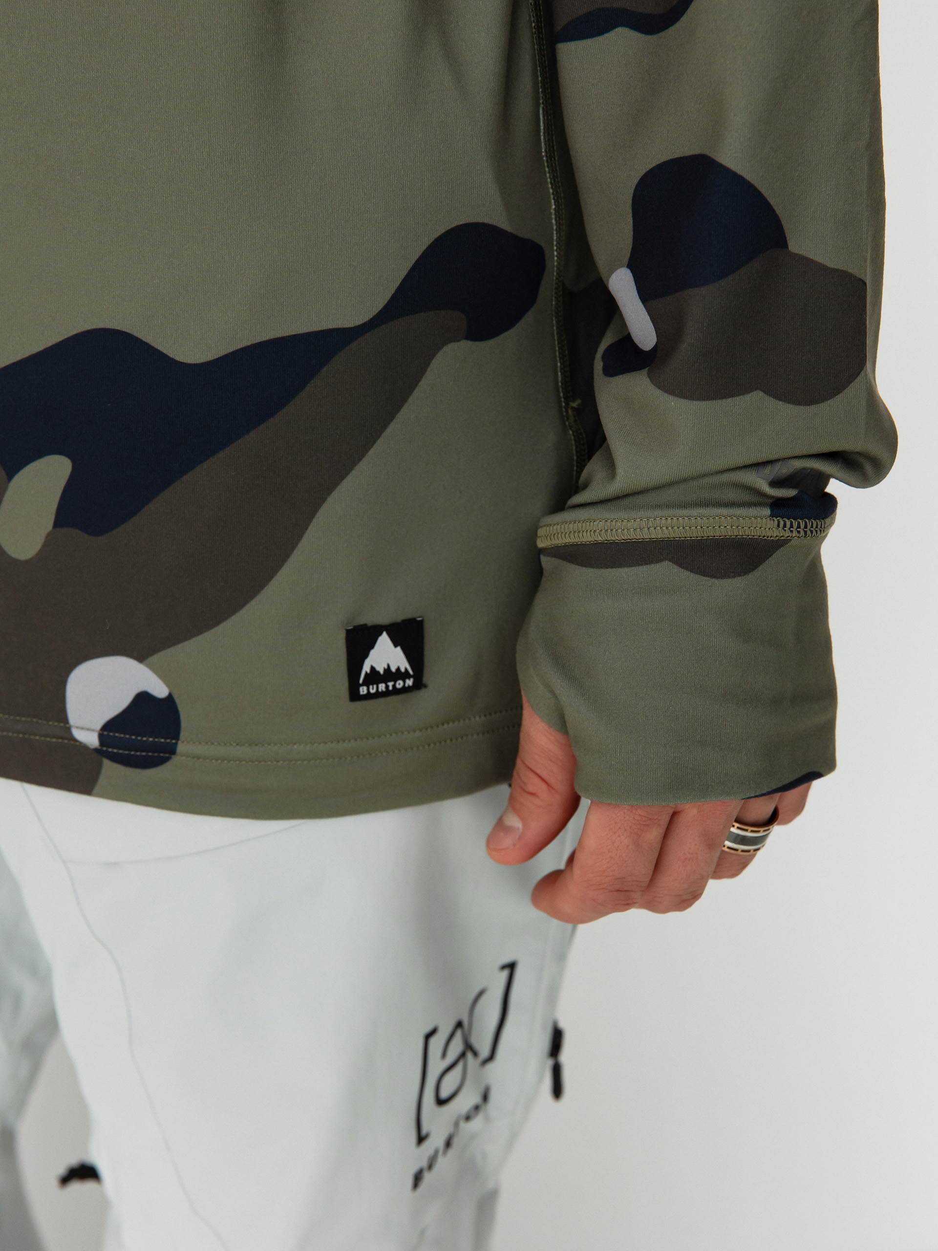 Férfi Burton Midweight Base Layer Long Neck Hosszú ujjú felső (forest moss cookie camo)