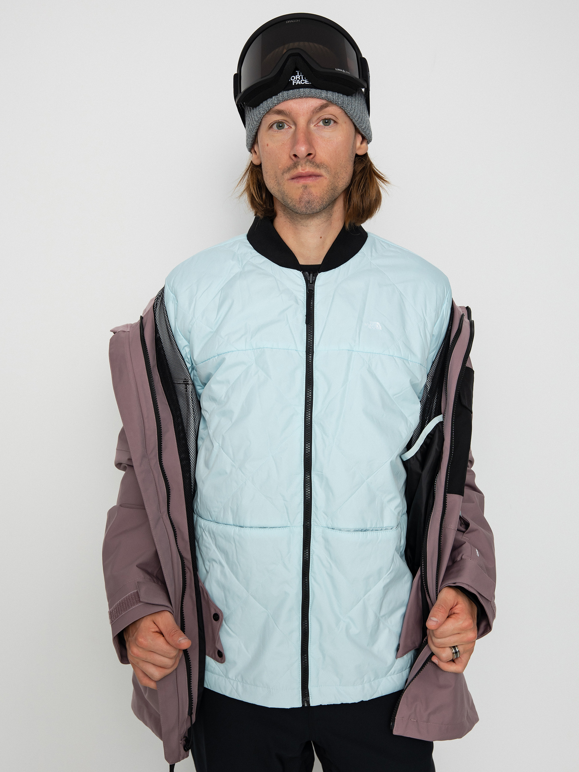 Férfi The North Face Fourbarrel Triclimate Snowboard dzseki (fawn grey/icecap blue)