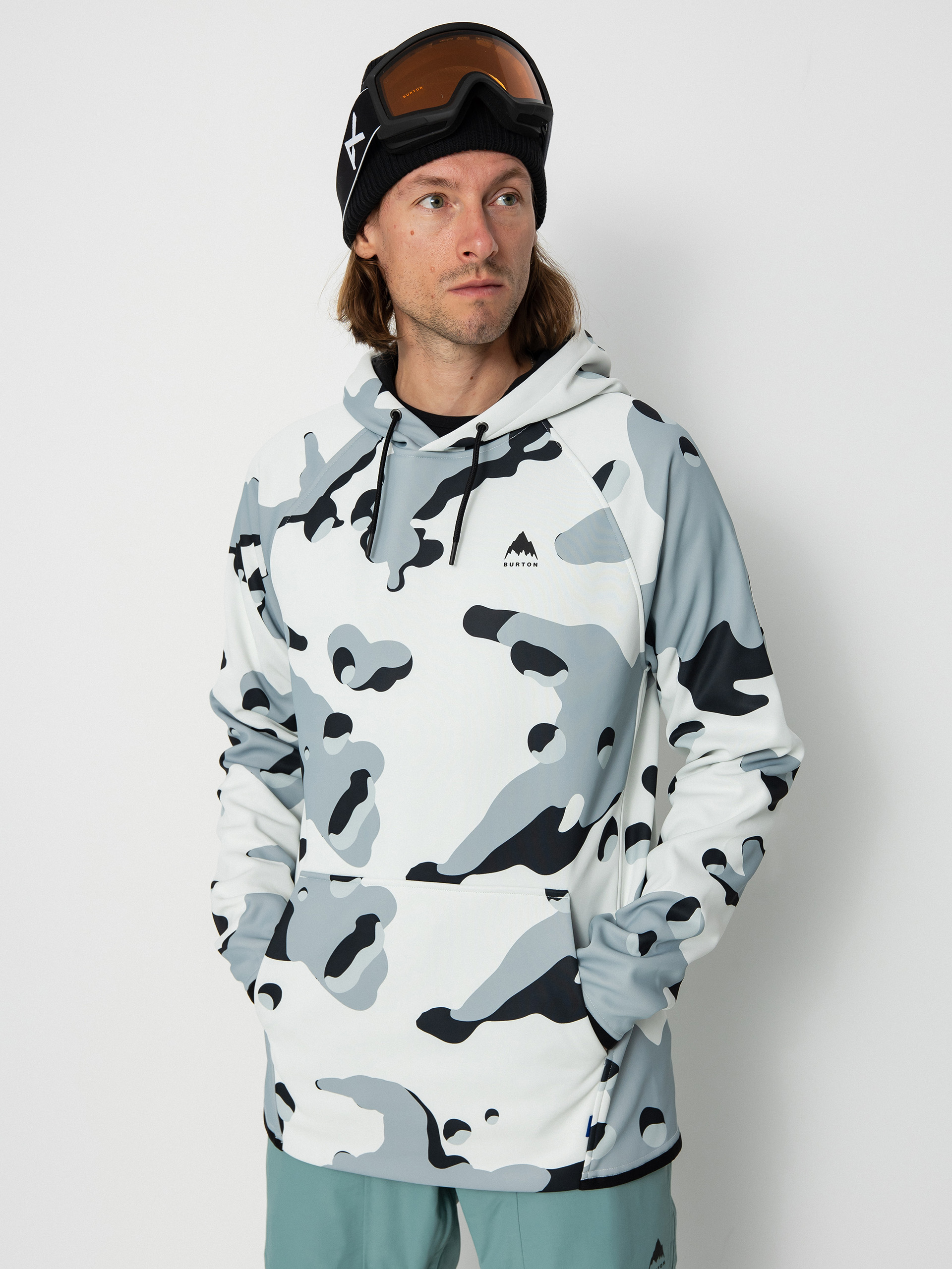 Burton Crown Weatherproof HD Kapucnis pulóver (stout white cookie camo)