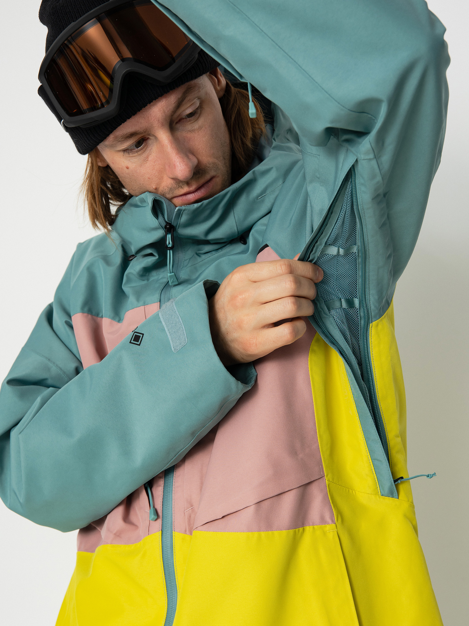 Férfi Burton Pillowline Gore‑Tex 2L Snowboard dzseki (rock lichen/powder blush/sulfur)