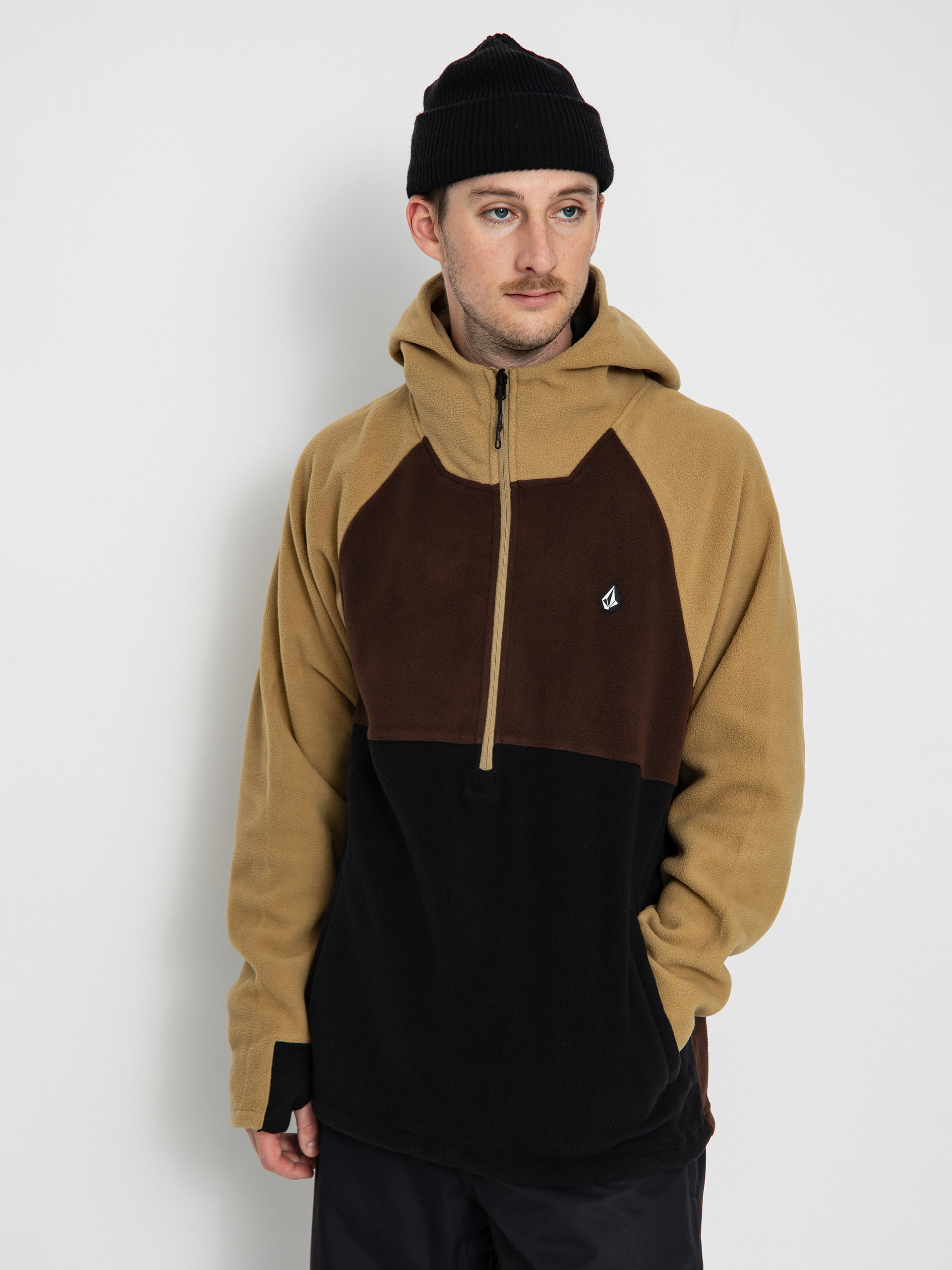 Volcom Polar 1/2 Zip HD Thermo pulóver (dark khaki)