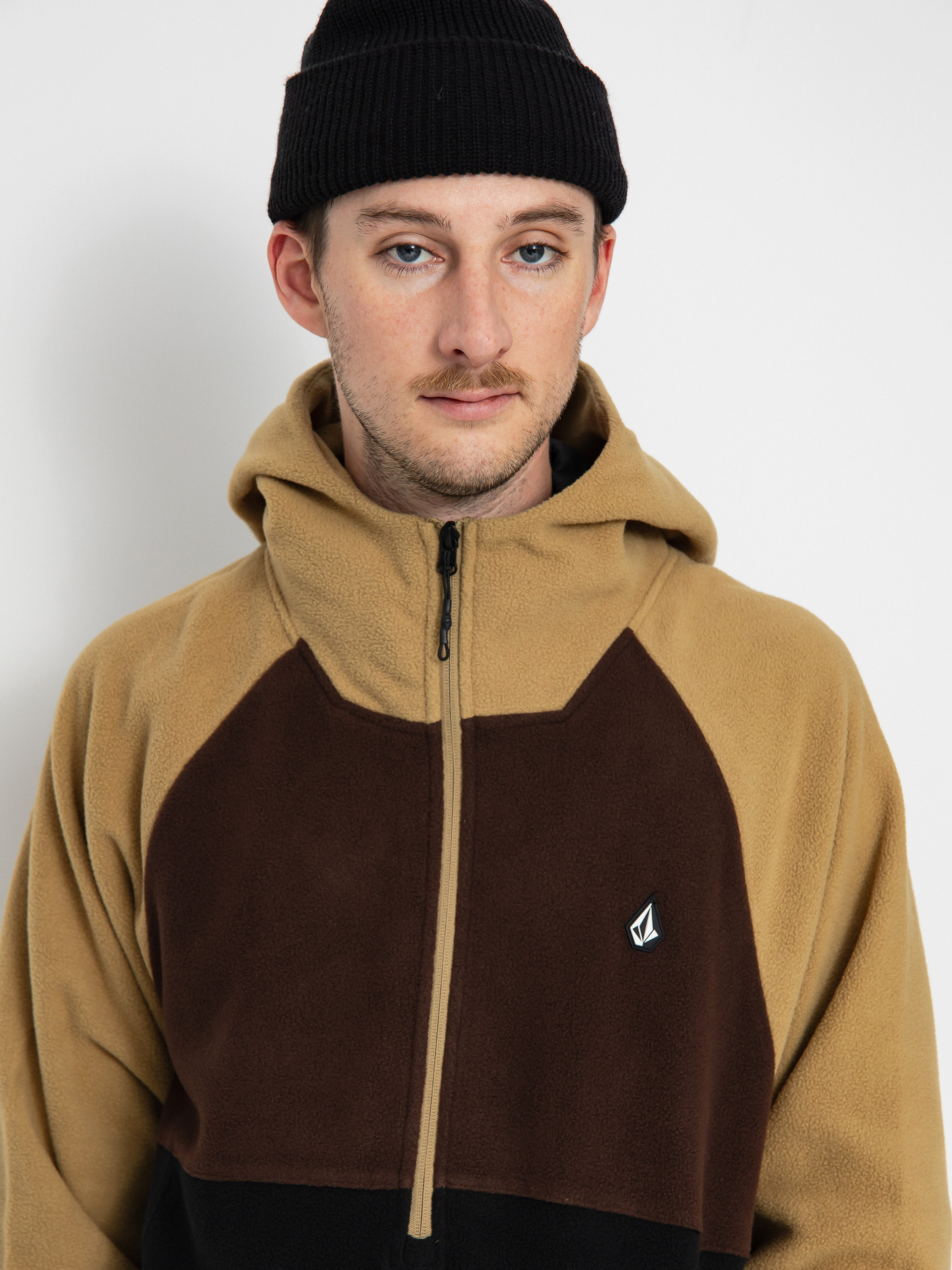 Férfi Volcom Polar 1/2 Zip HD Thermo pulóver (dark khaki)
