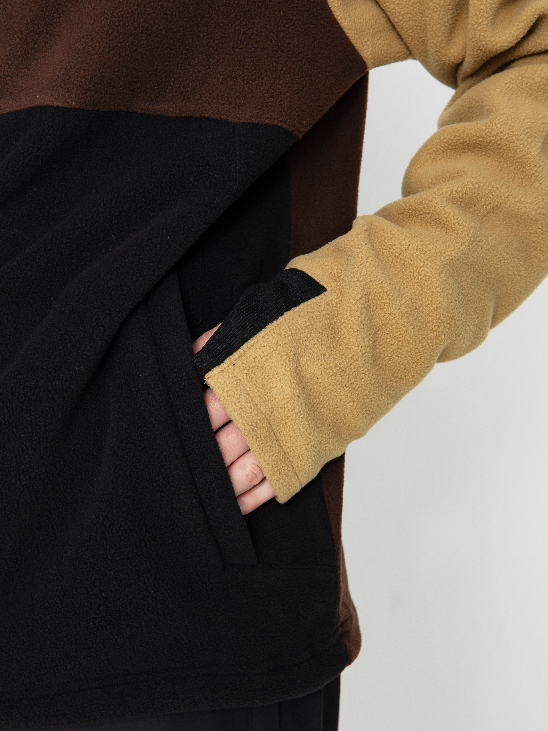 Férfi Volcom Polar 1/2 Zip HD Thermo pulóver (dark khaki)