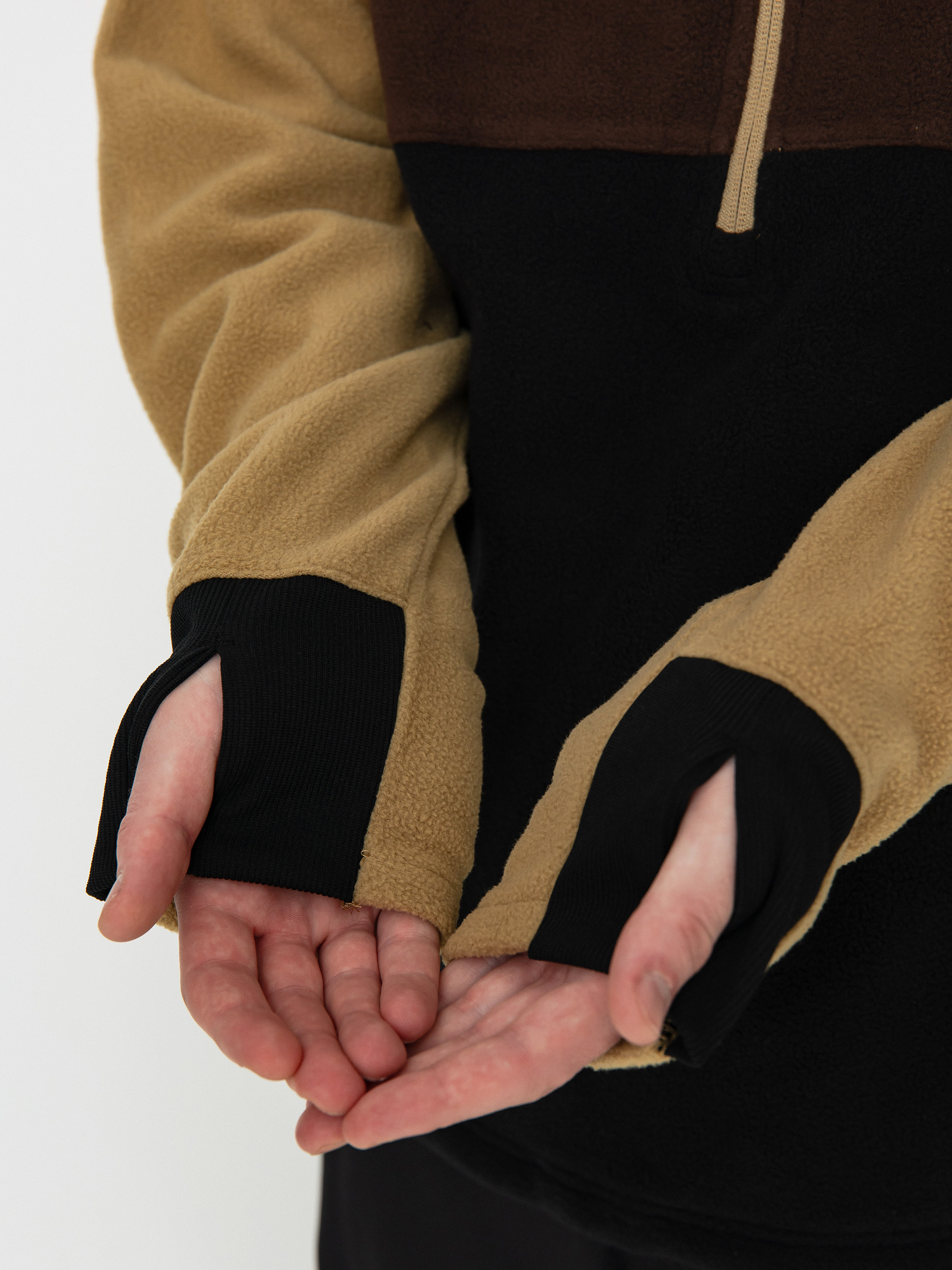 Férfi Volcom Polar 1/2 Zip HD Thermo pulóver (dark khaki)