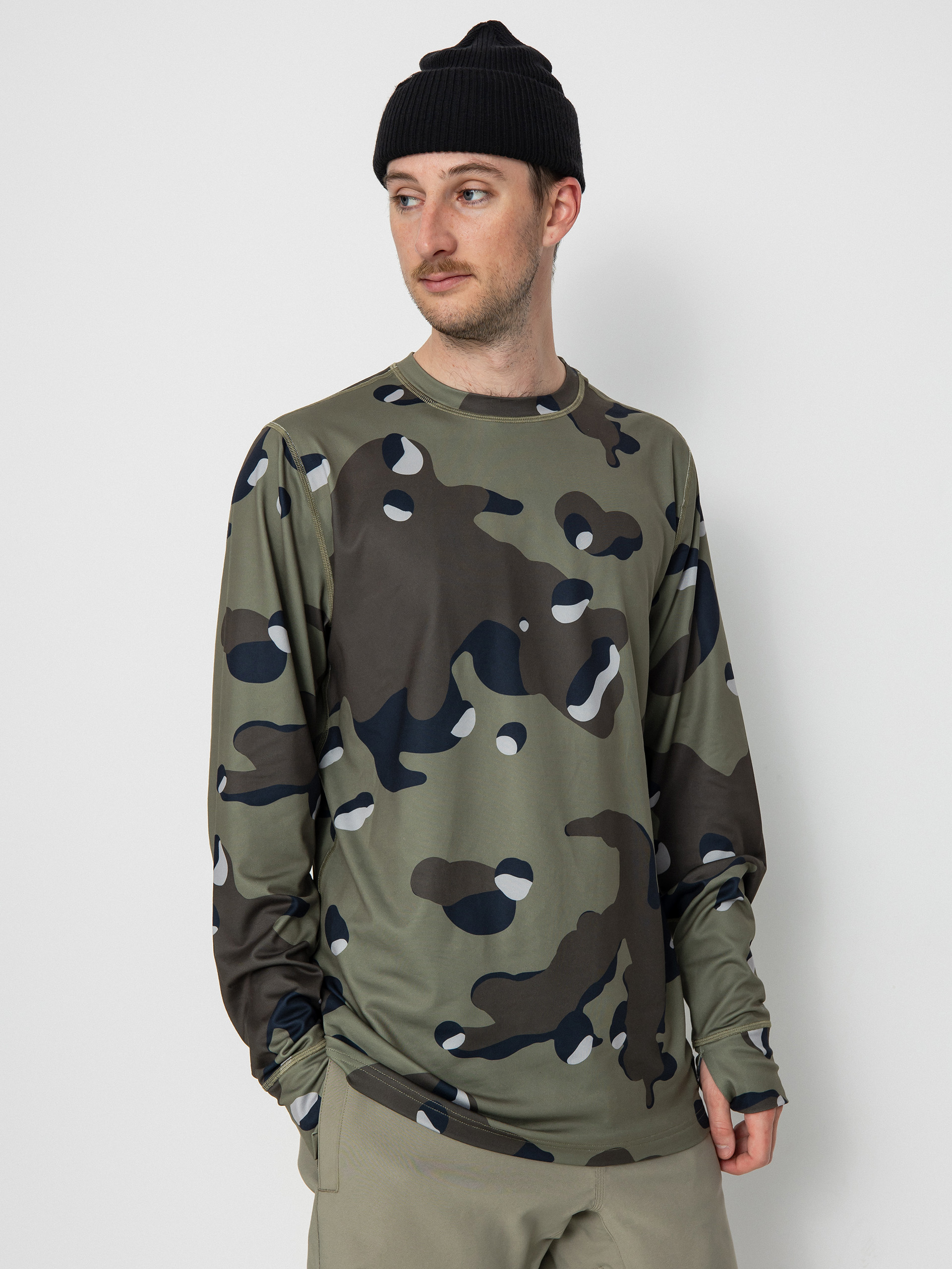 Burton Midweight Base Layer Crewneck Hosszú ujjú felső (forest moss cookie camo)