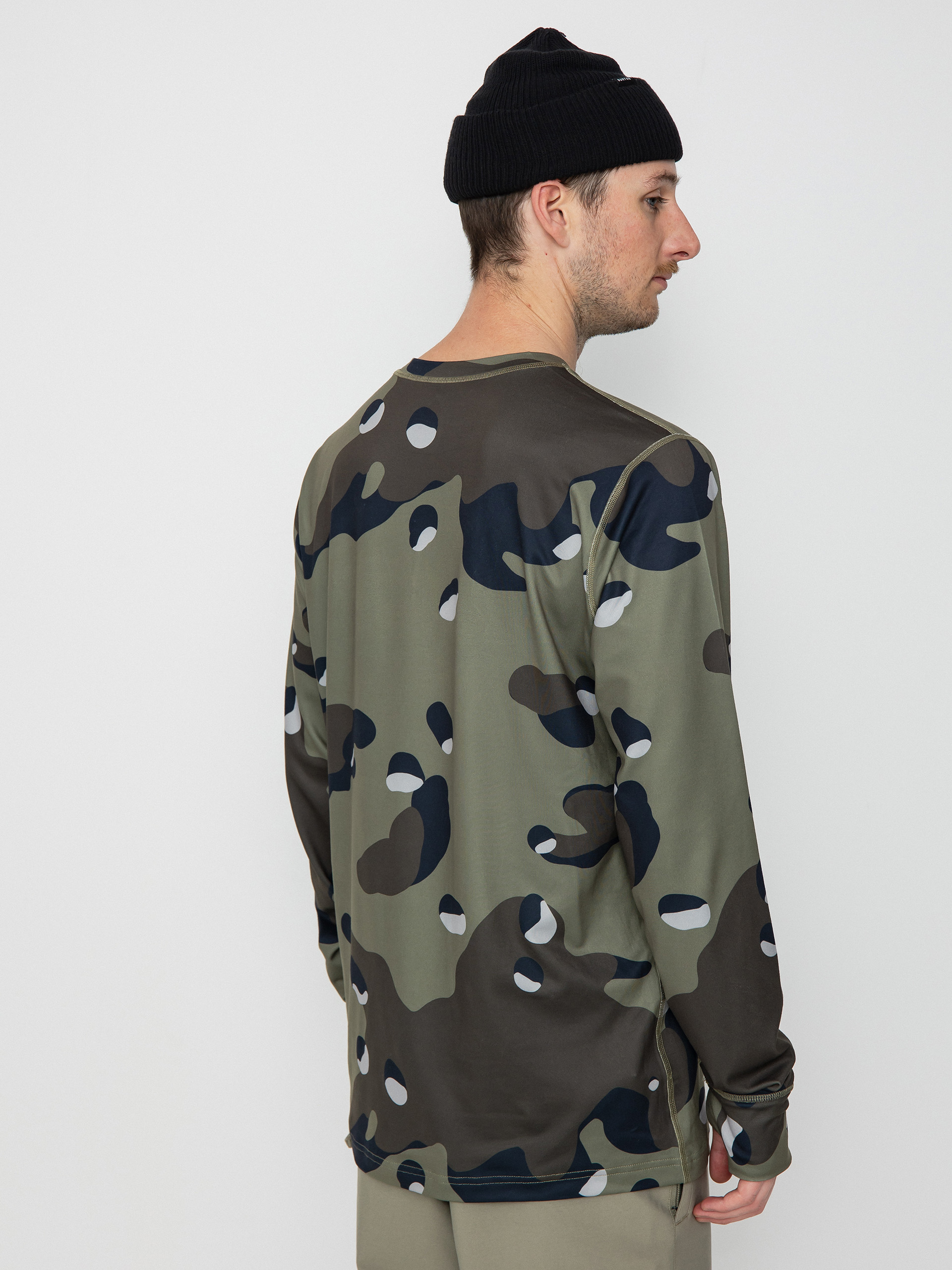 Férfi Burton Midweight Base Layer Crewneck Hosszú ujjú felső (forest moss cookie camo)
