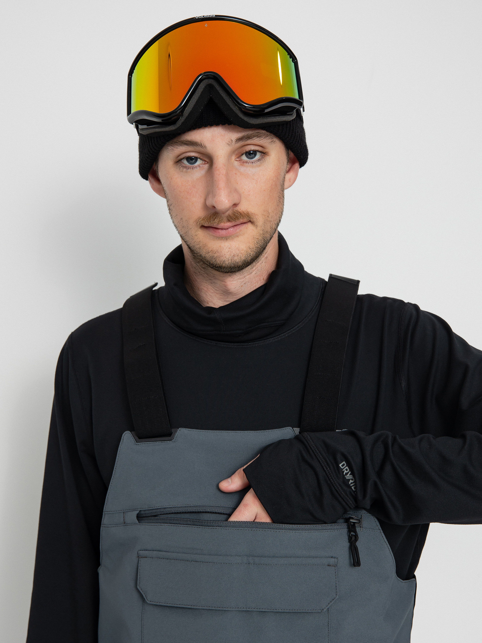 Férfi Volcom Roan Bib Overall Snowboard nadrág (dark grey)