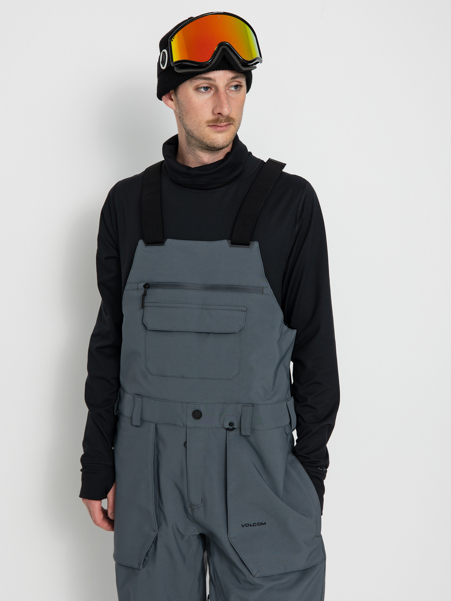 Férfi Volcom Roan Bib Overall Snowboard nadrág (dark grey)