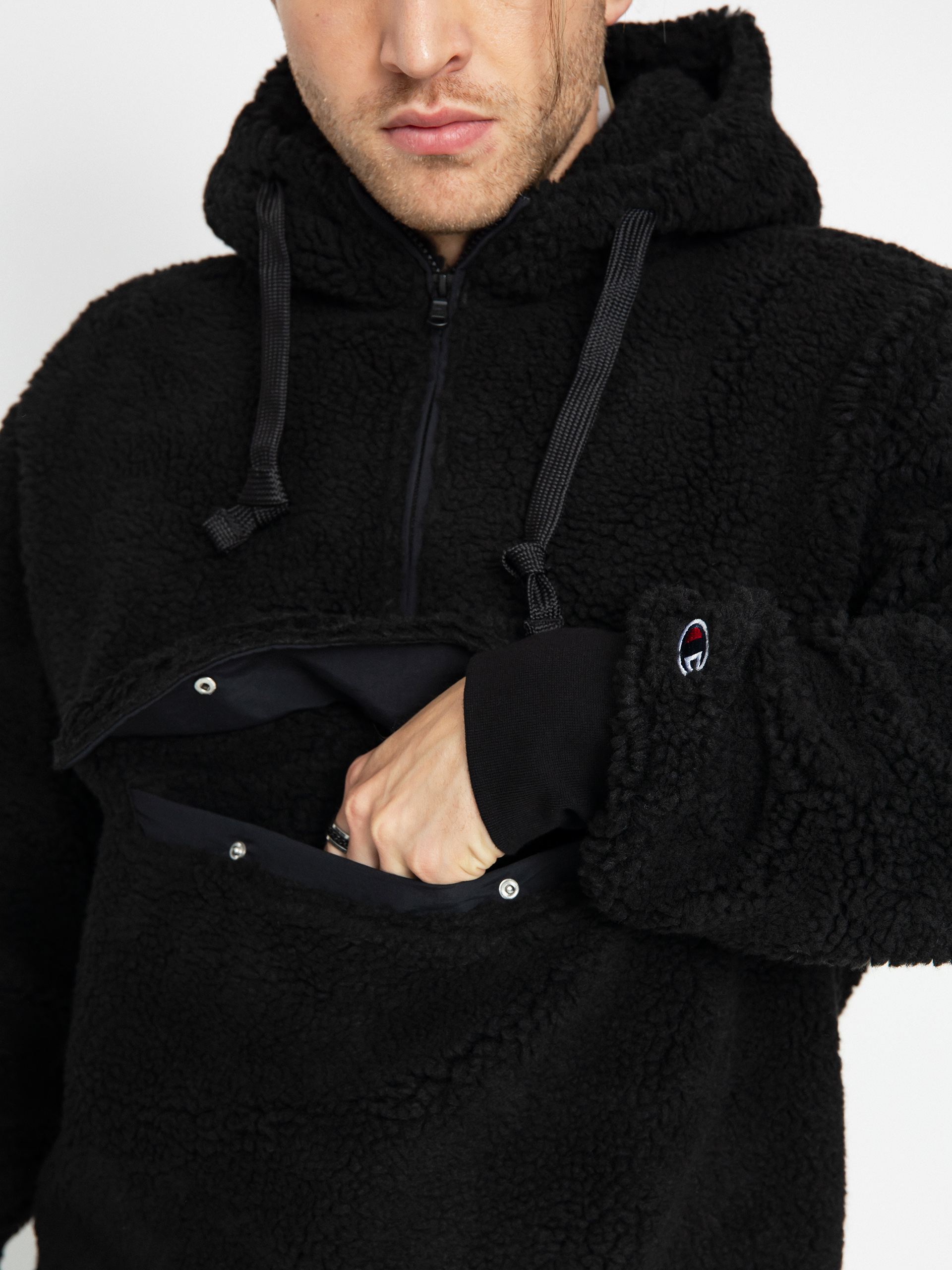 Champion Hooded Half Zip Top 219446 Kapucnis pulóver (nbk)