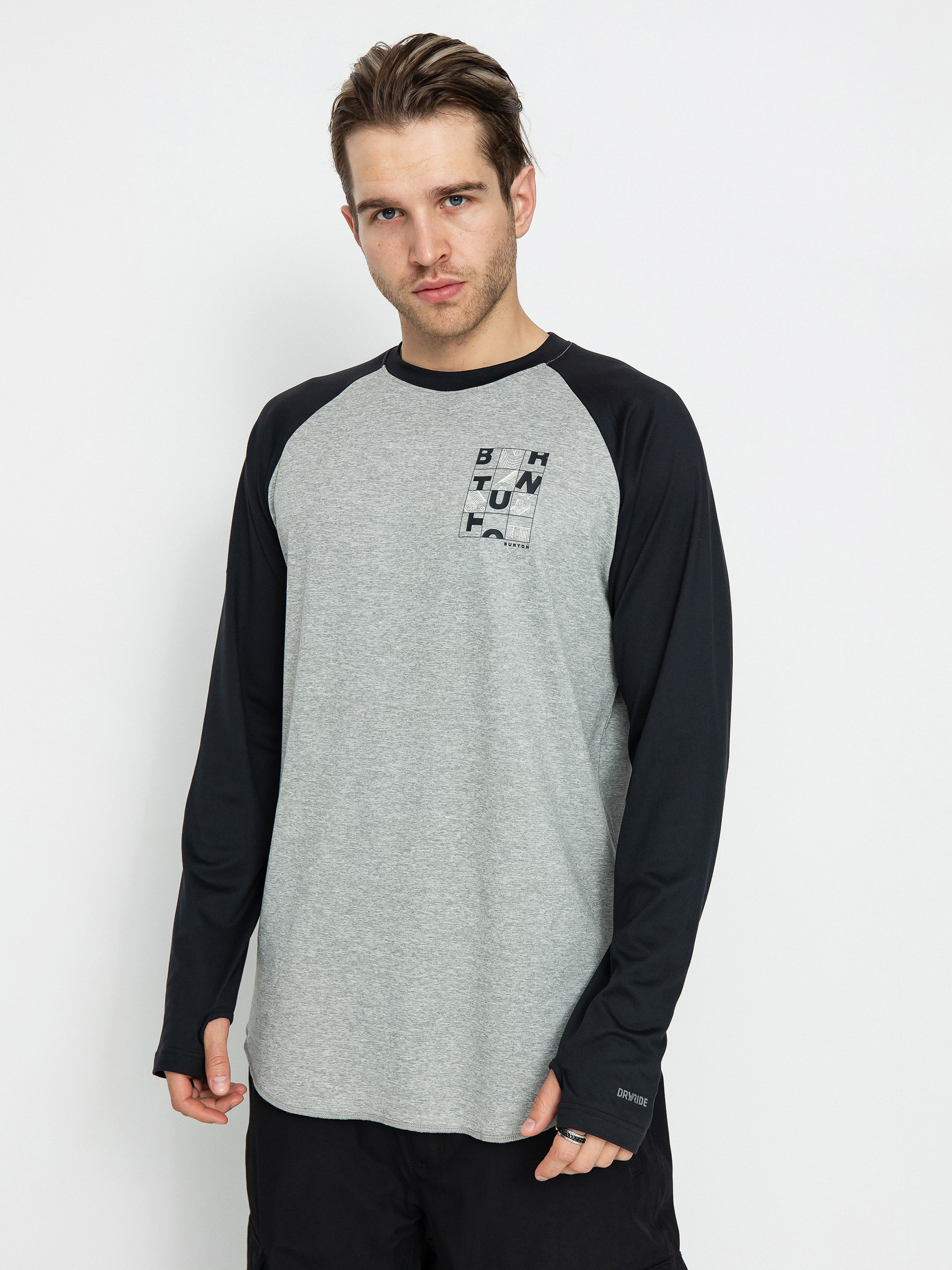 Férfi Burton Roadie Base Layer Tech Hosszú ujjú felső (true black/gray heather)