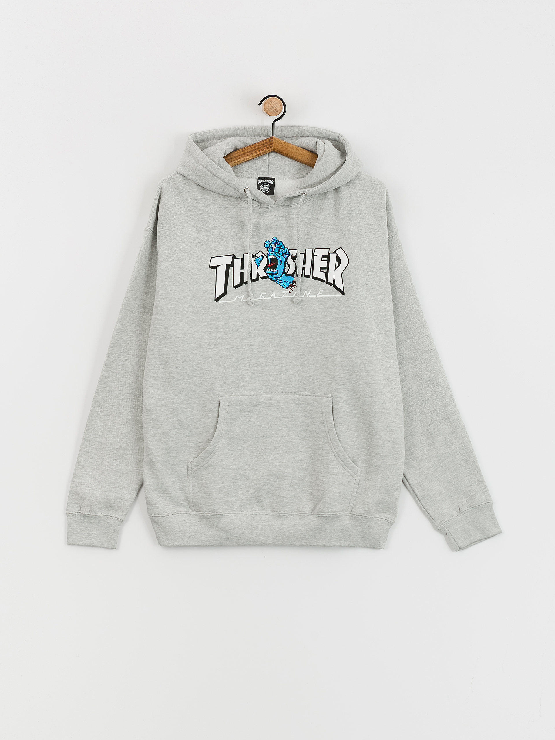 Santa Cruz X Thrasher Screaming Logo HD Kapucnis pulóver (grey hthr)