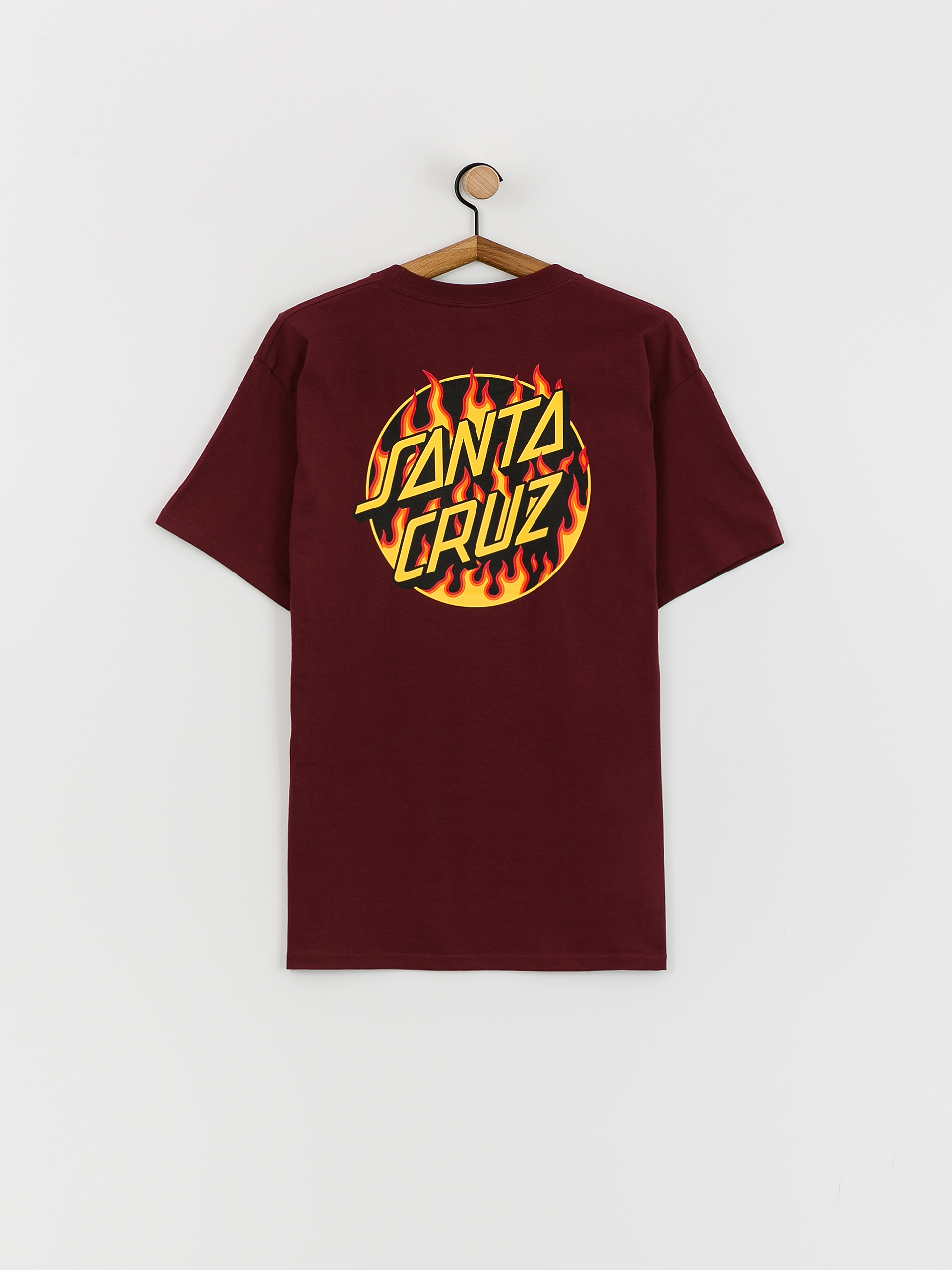 Santa Cruz X Thrasher Flame Dot Póló(burgundy)