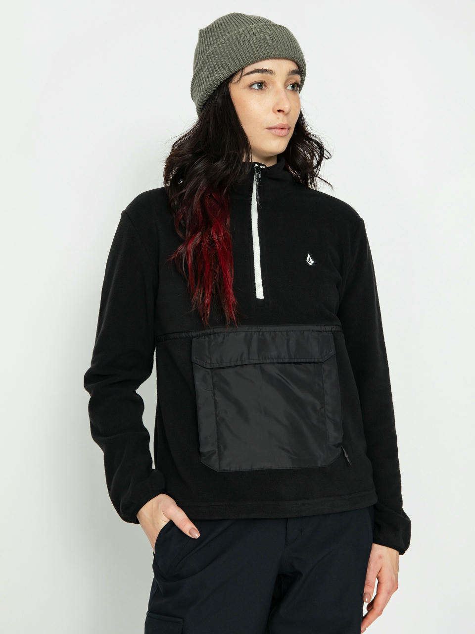 Női Volcom Polar 1/2 Zip Thermo pulóver (black)