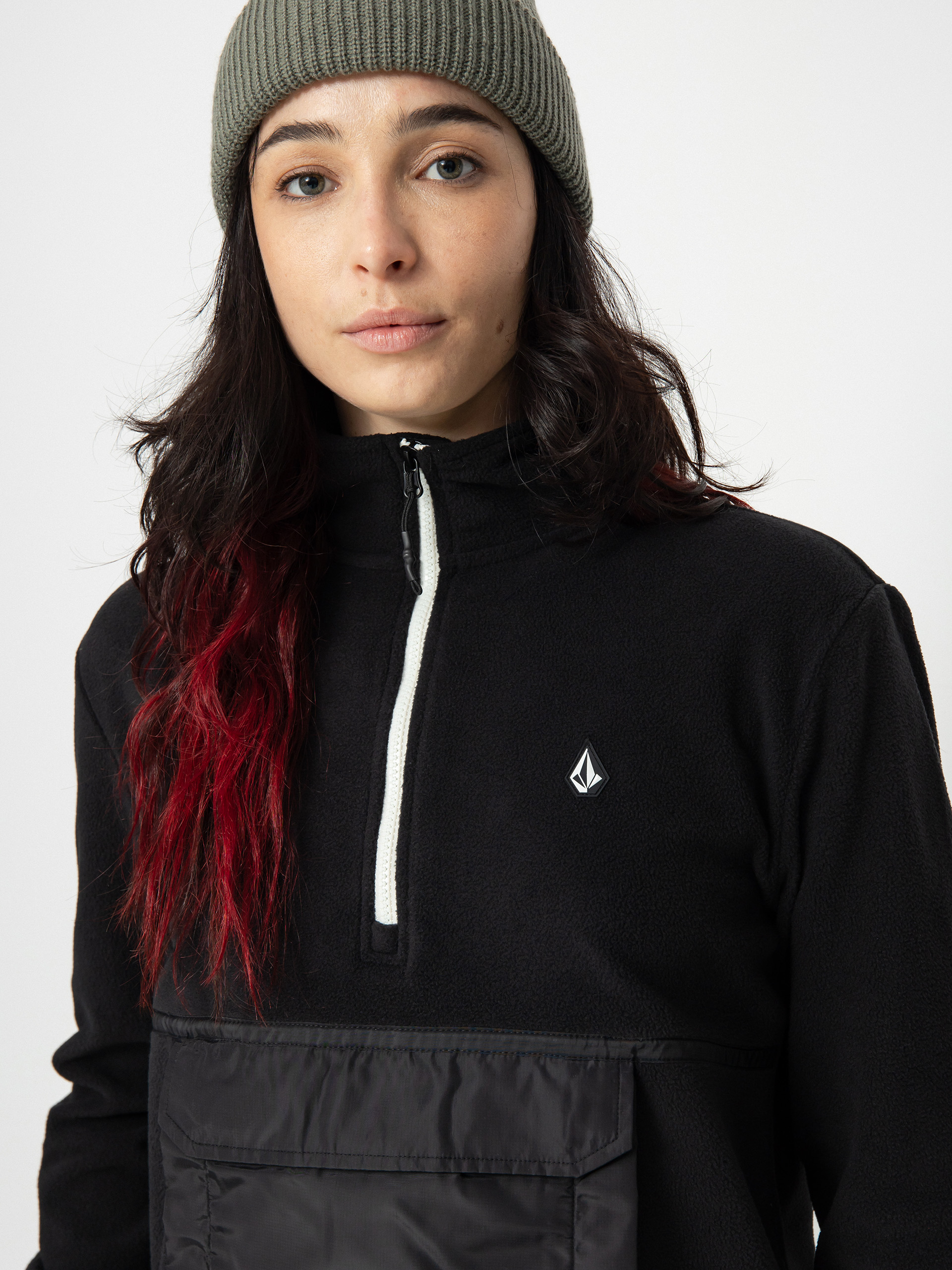Női Volcom Polar 1/2 Zip Thermo pulóver (black)