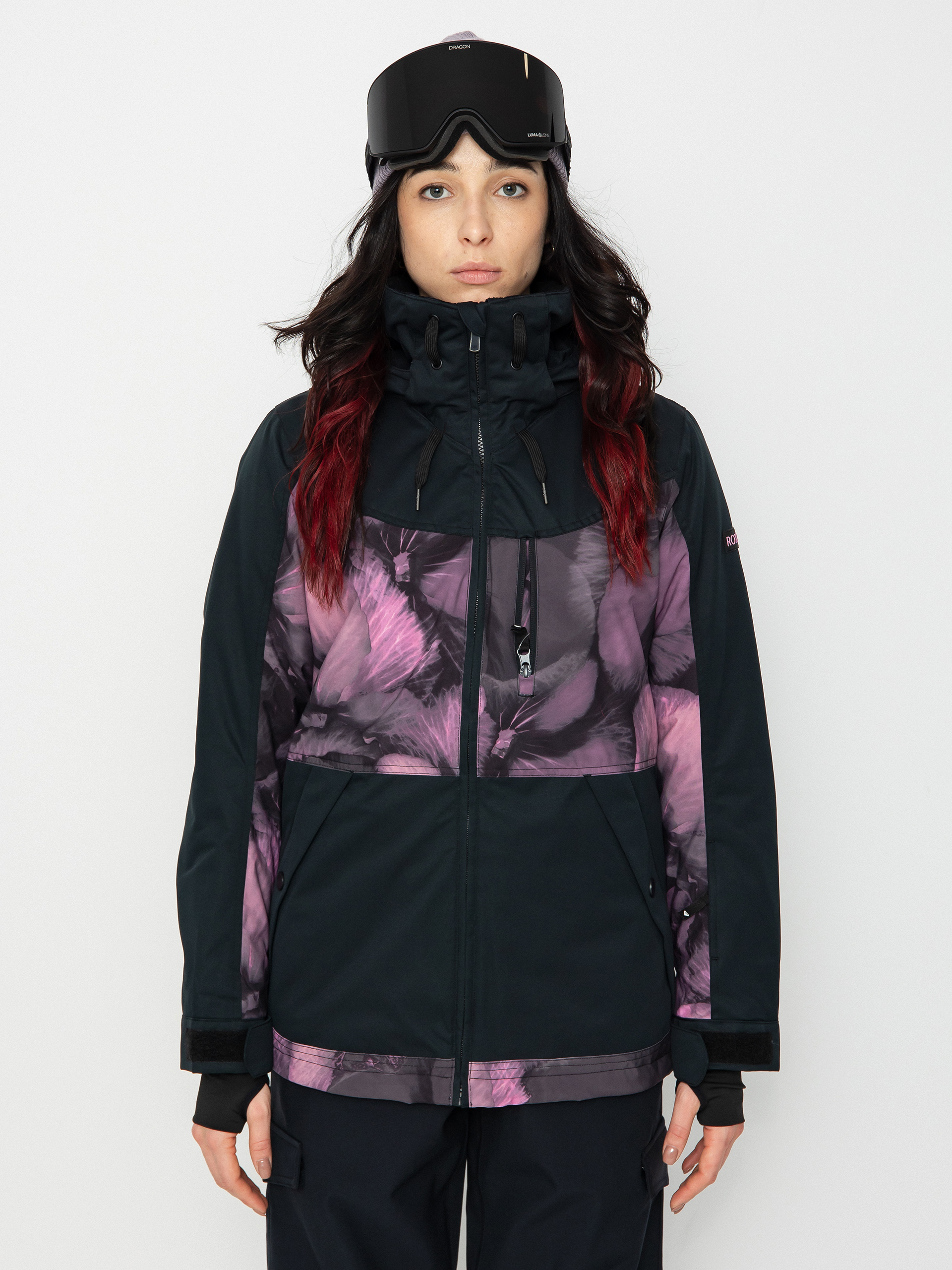 Női Roxy Presence Parka Snowboard dzseki (true black pansy pansy)