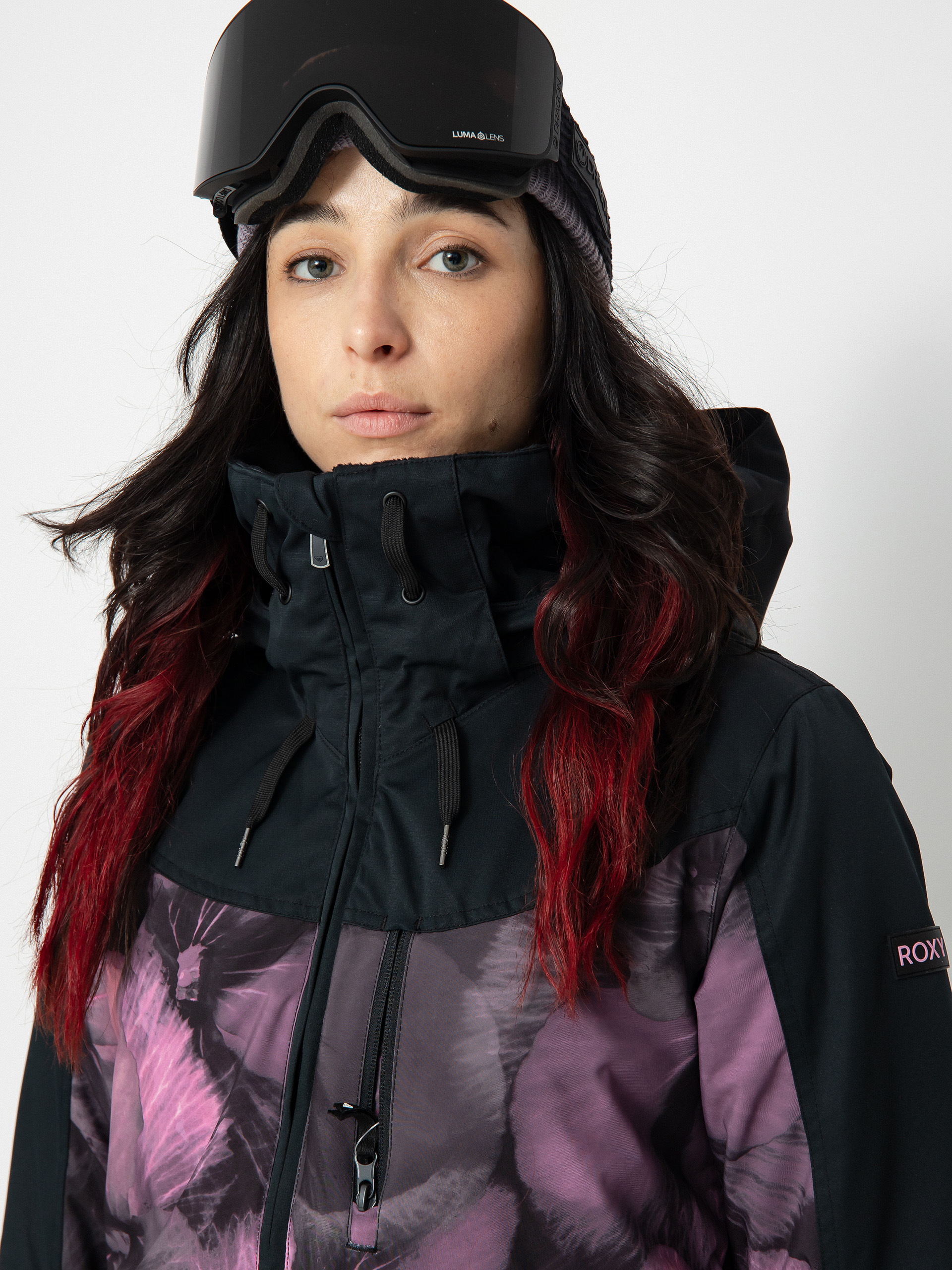 Női Roxy Presence Parka Snowboard dzseki (true black pansy pansy)