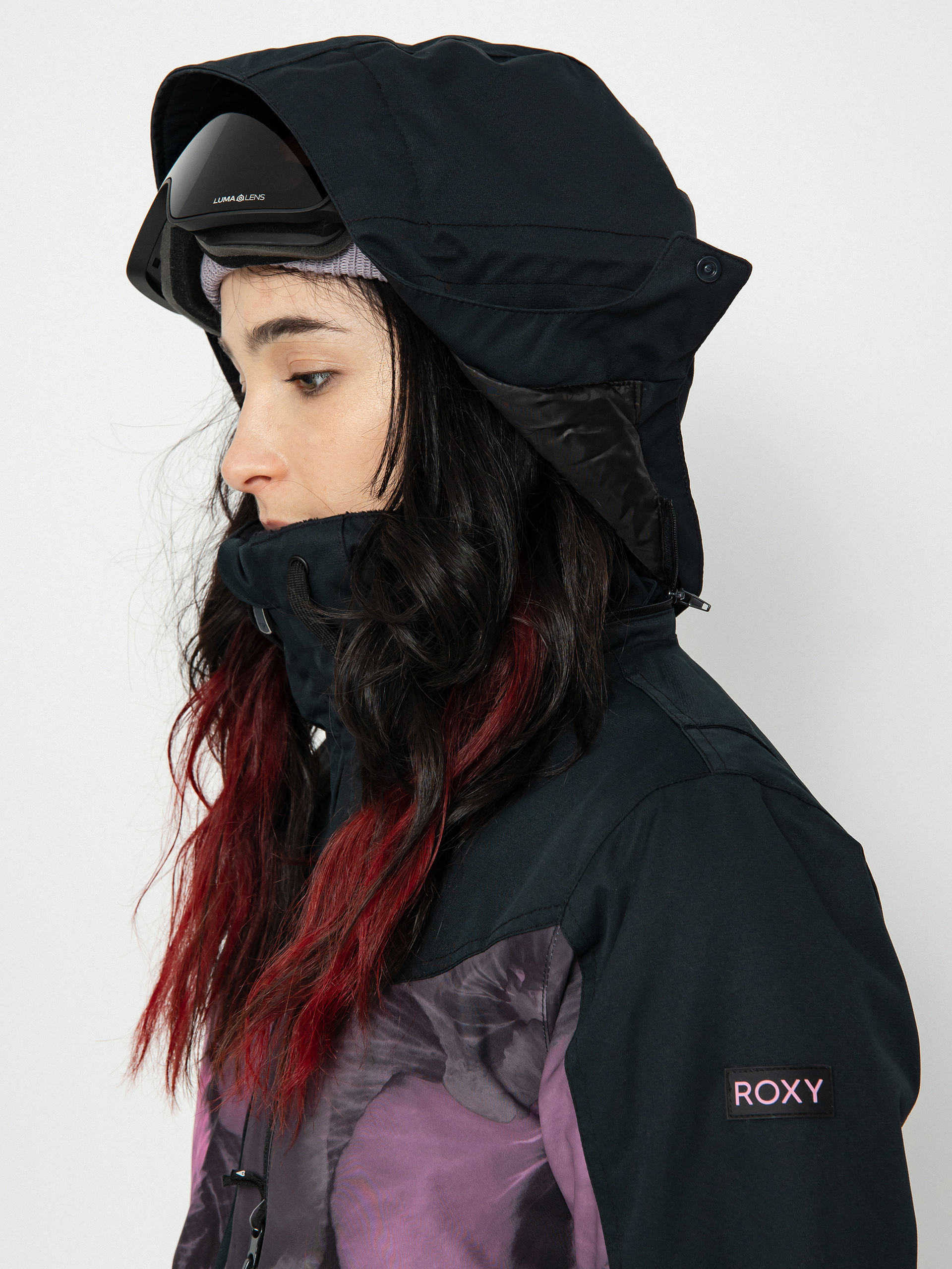 Női Roxy Presence Parka Snowboard dzseki (true black pansy pansy)