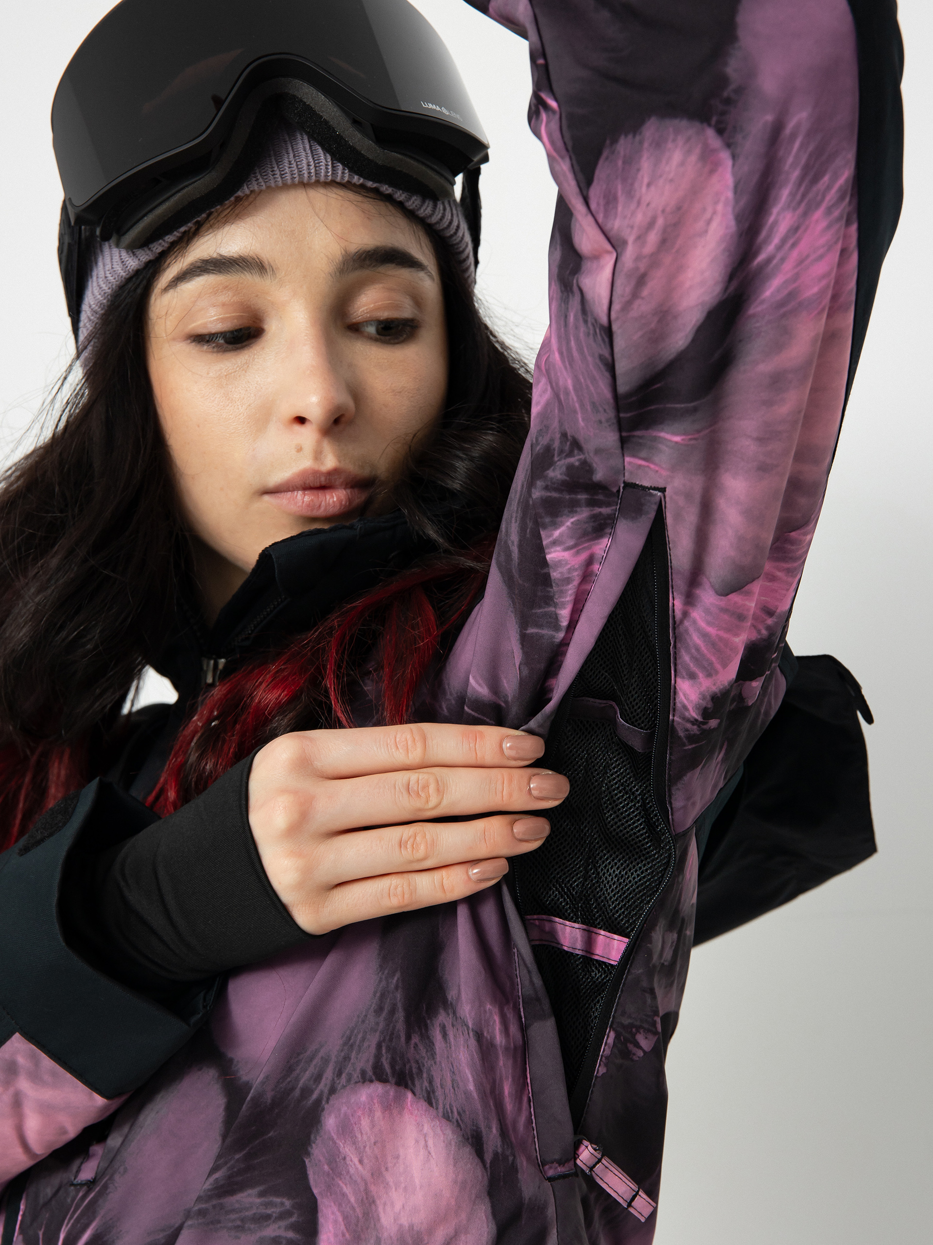 Női Roxy Presence Parka Snowboard dzseki (true black pansy pansy)