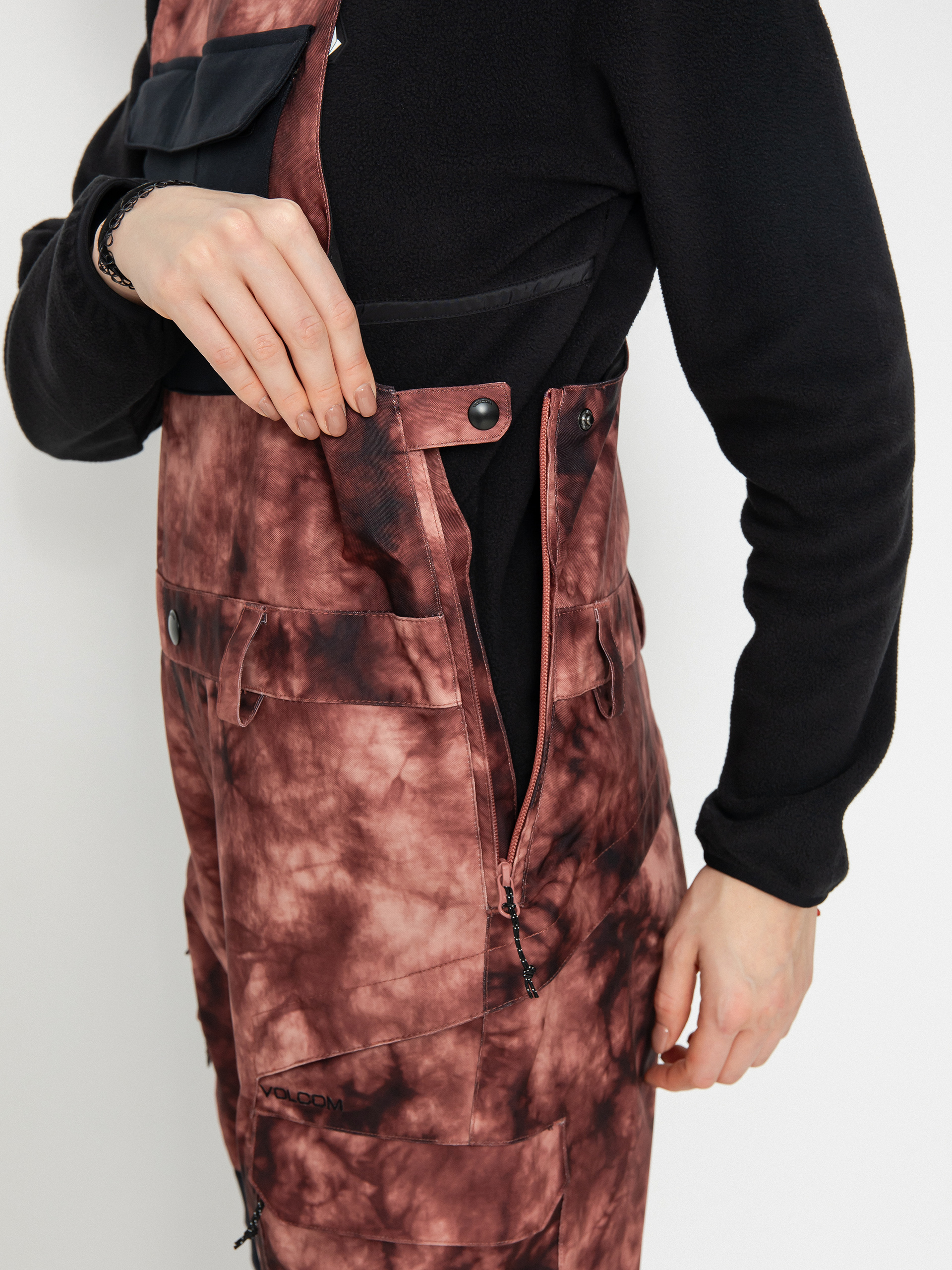 Női Volcom Creston 3Dstretch Bib Overall Snowboard nadrág (pink salt wash)