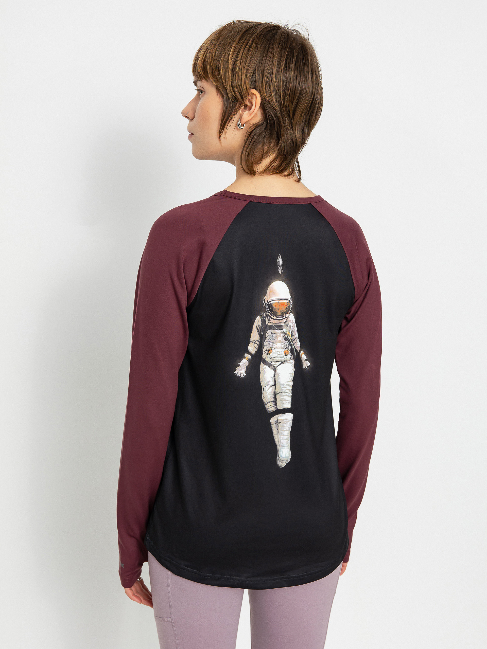 Női Burton Roadie Base Layer Tech Hosszú ujjú felső (true black/almandine)