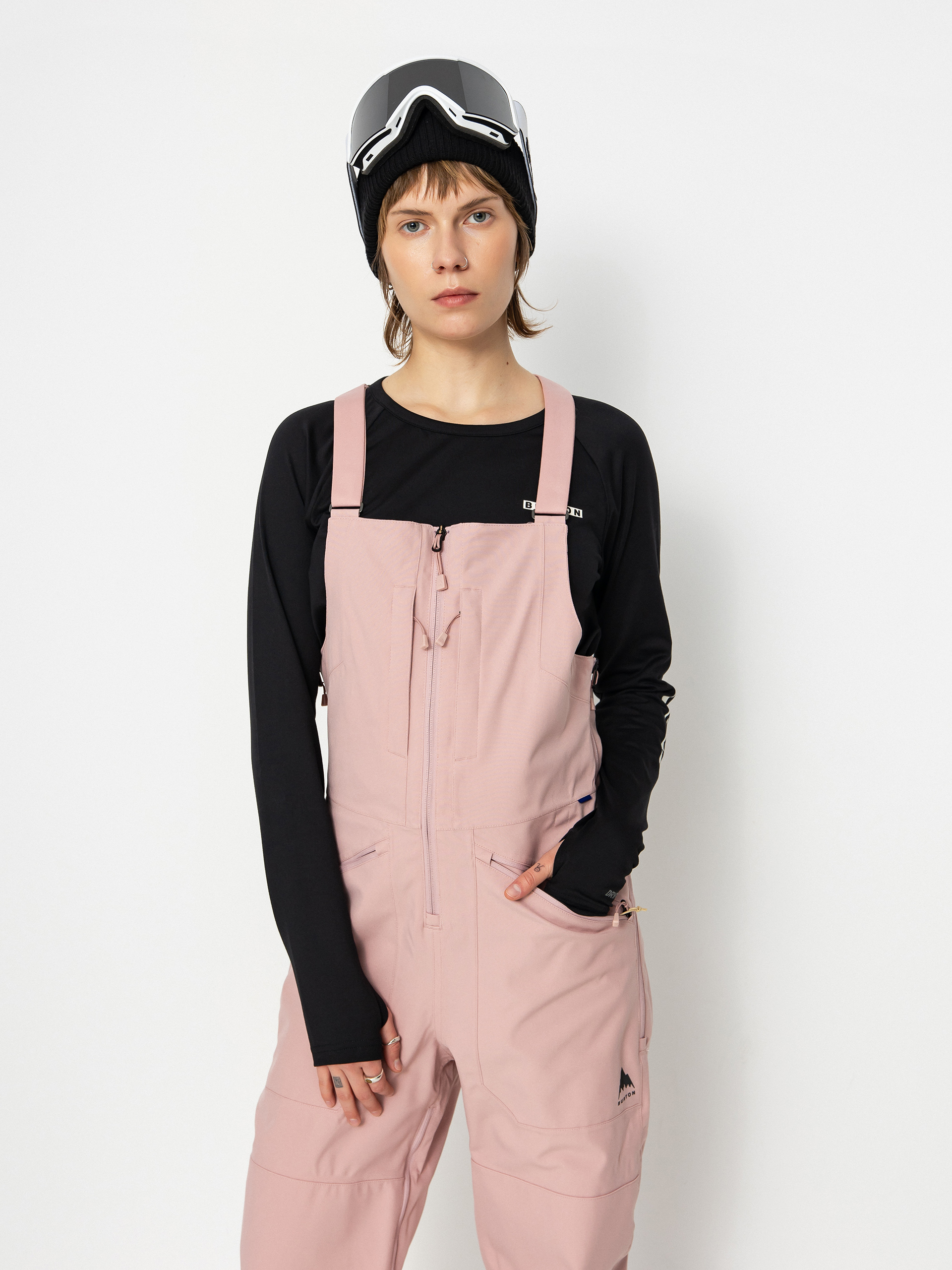 Női Burton Reserve Stretch Bib Snowboard nadrág (powder blush)