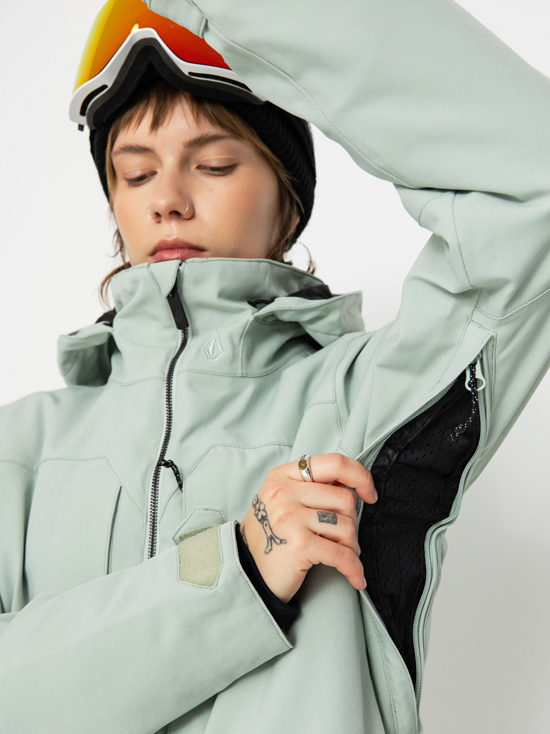 Női Volcom Shelter 3D Stretch Snowboard dzseki (sage frost)