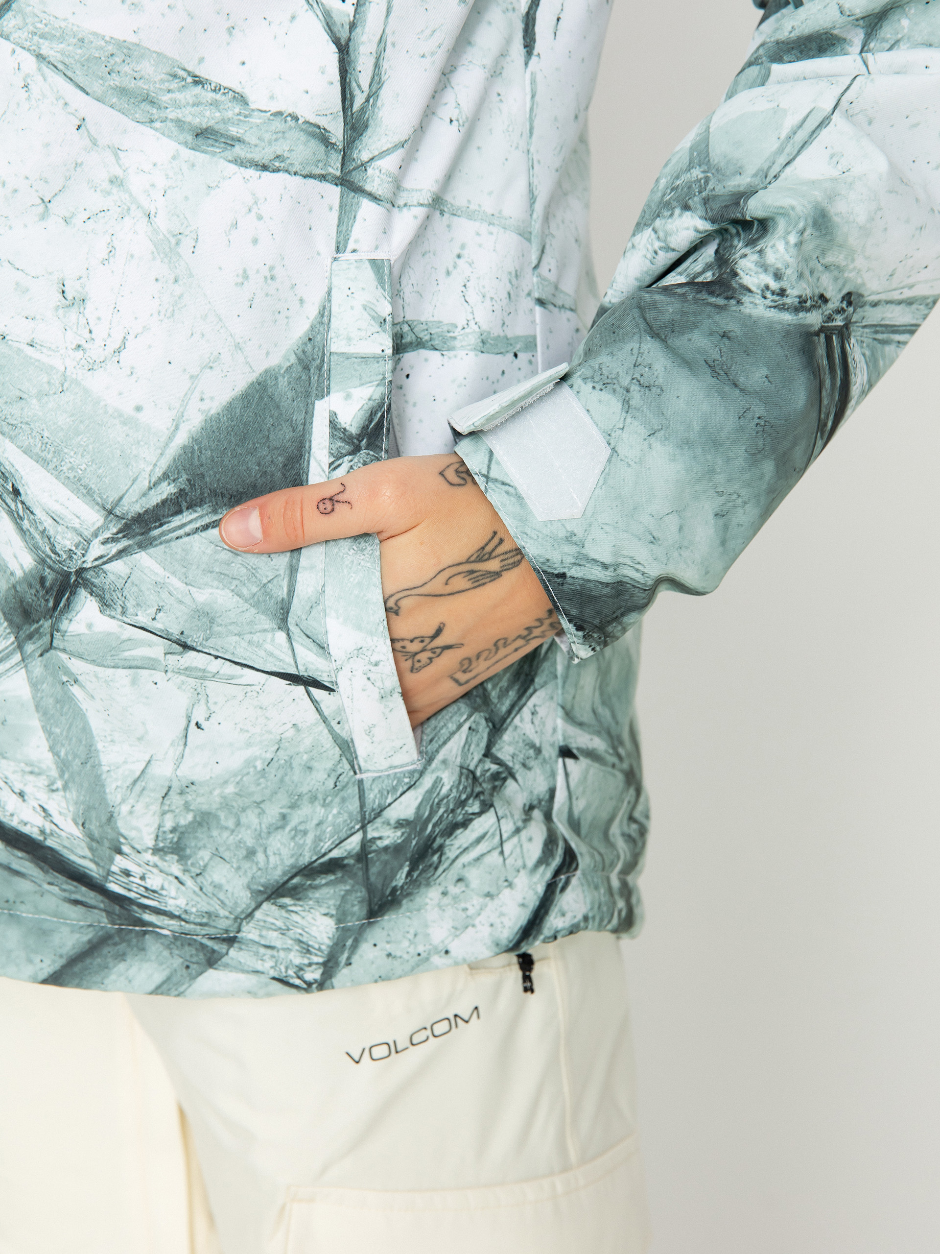 Női Volcom Bolt Ins Snowboard dzseki (white ice)