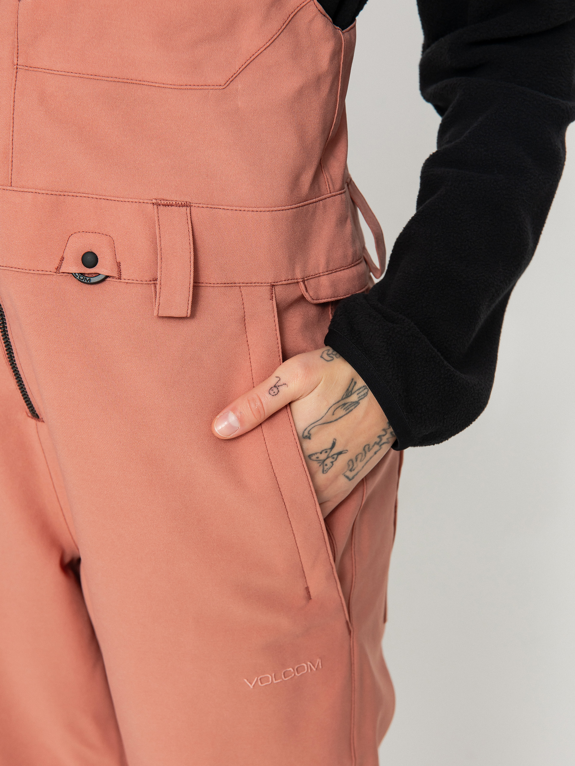 Női Volcom Swift Bib Overall Snowboard nadrág (earth pink)
