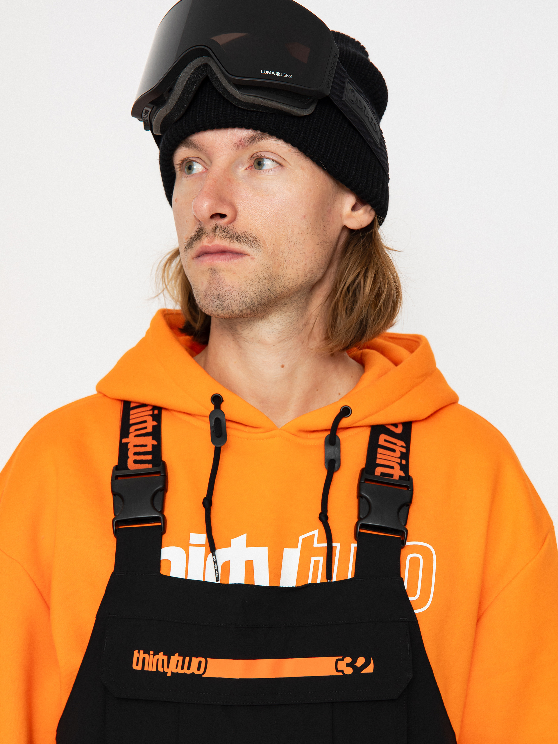 Férfi ThirtyTwo Basement Bib Snowboard nadrág (black/orange)