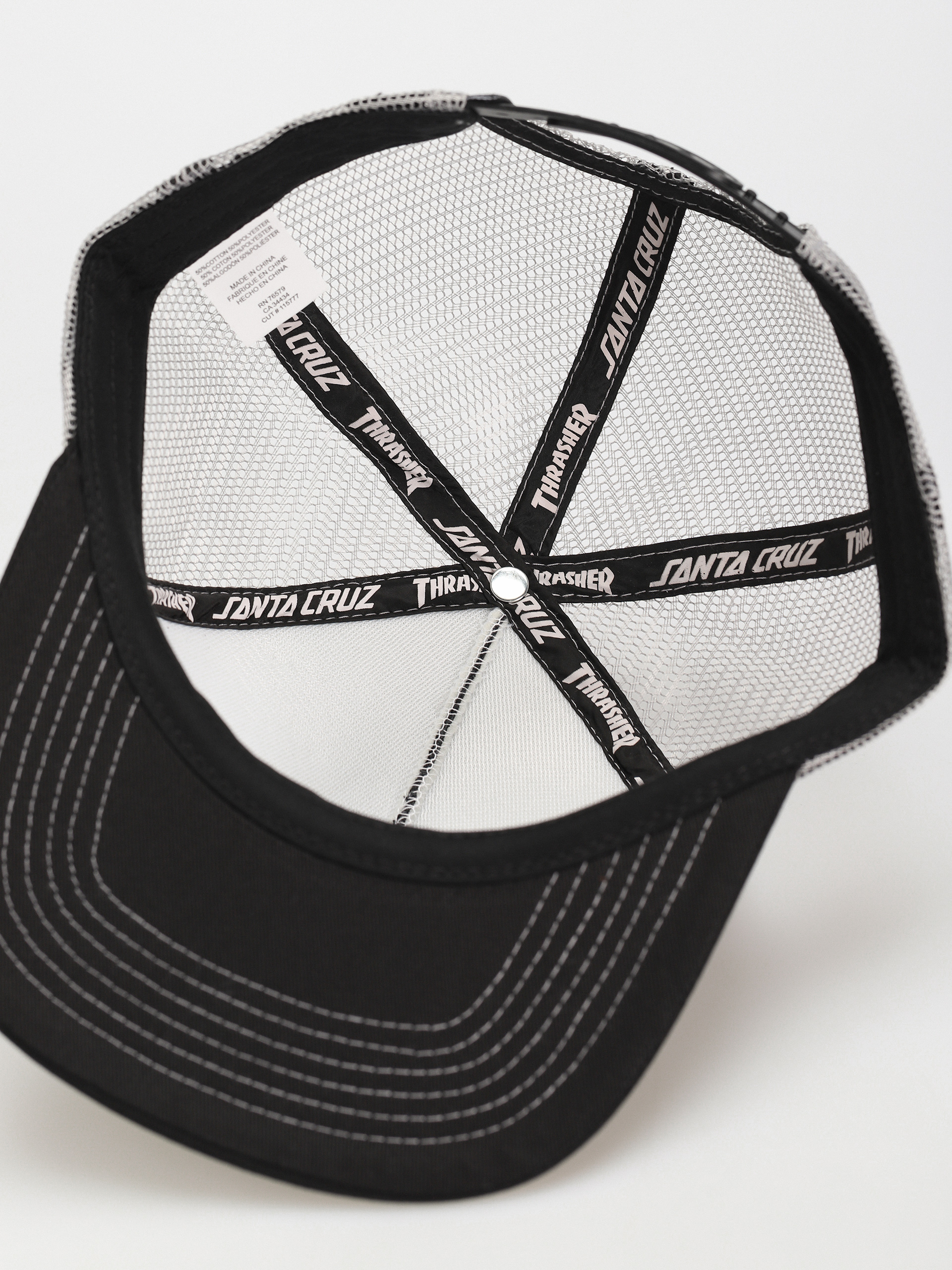 Santa Cruz X Thrasher Screaming Logo Mesh Trucker Baseball sapka (black/grey)