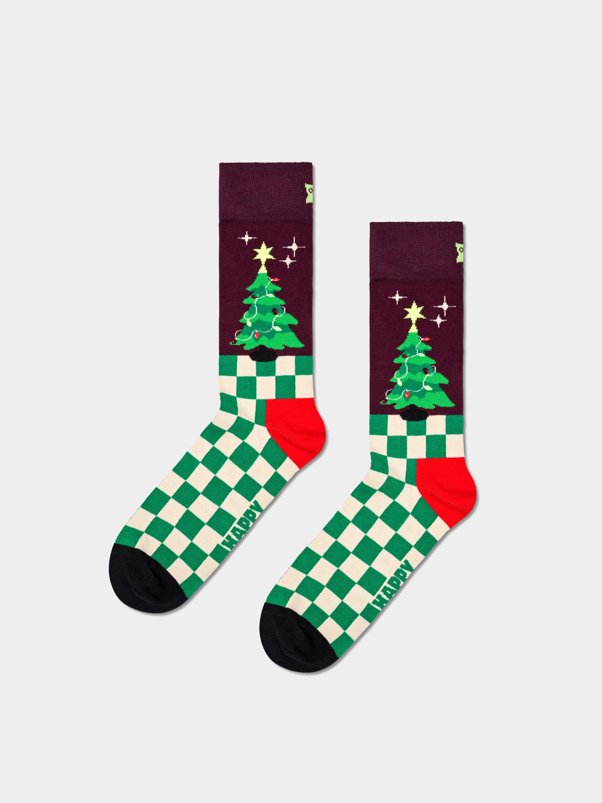 Happy Socks Christmas Tree Zokni (dark red)