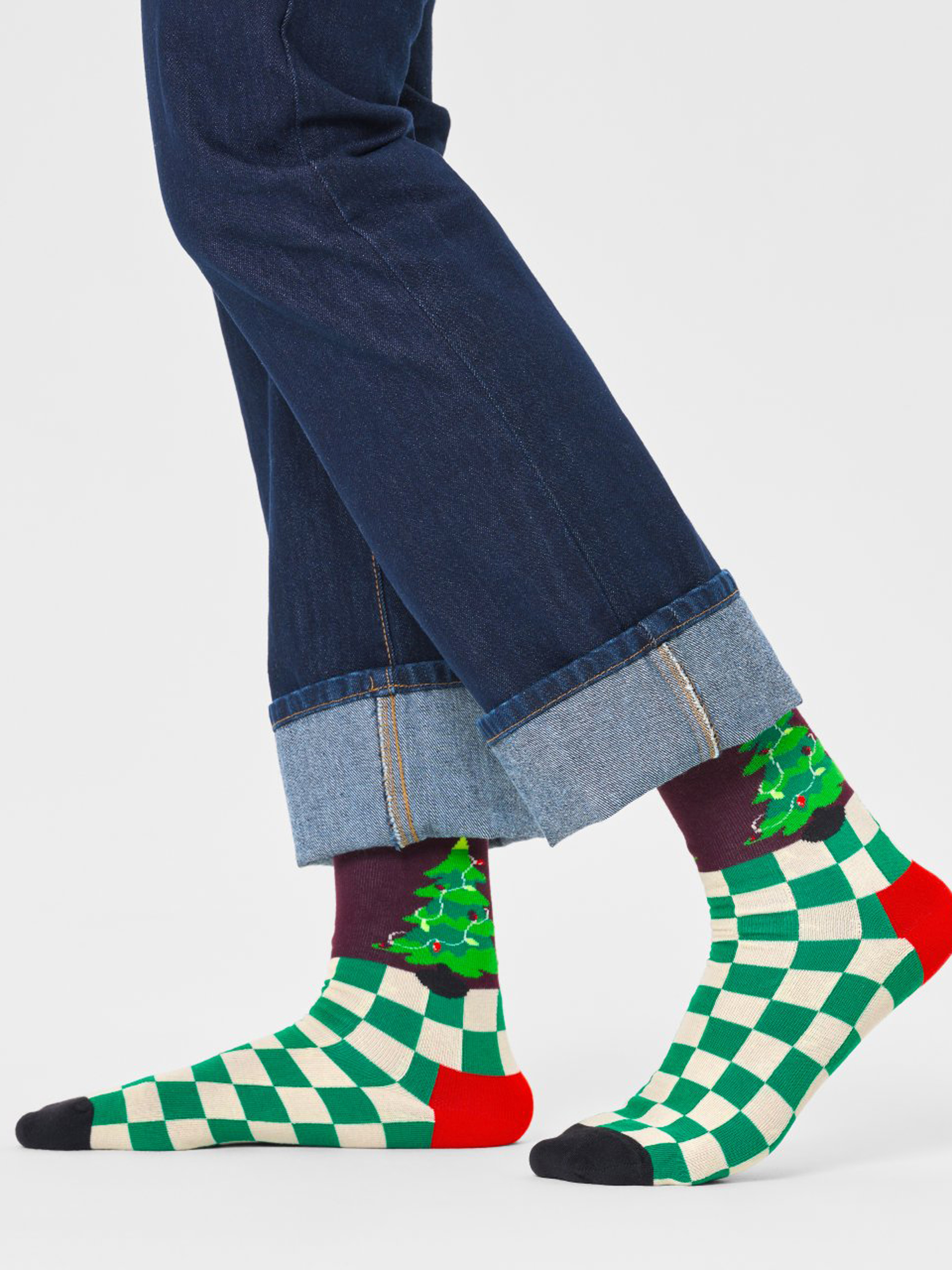 Happy Socks Christmas Tree Zokni (dark red)